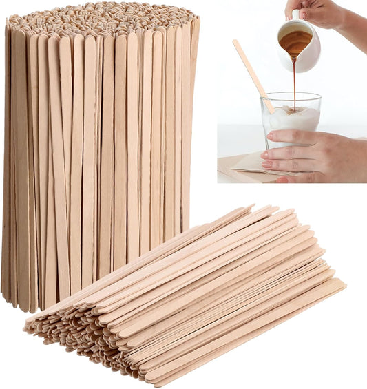 3000 Pack Birch Wood Coffee Stir Sticks 7 Inch Disposable Wooden Coffee Stirrers Bulk Cakesicle Sticks Long Tea Stirring Stick Round End Swizzle Beverage Mixer for Cocktail Hot Chocolate Drink Summer