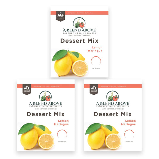 A Blend Above Lemon Meringue Pie Mix - No-Bake Desserts, All Natural, Vegan, Gluten Free, No MSG - Instant Dessert Mix, Fruit Dip, Bagel Topping, Frosting, Cheesecake Filling - Makes 16 Oz (Pack of 3)