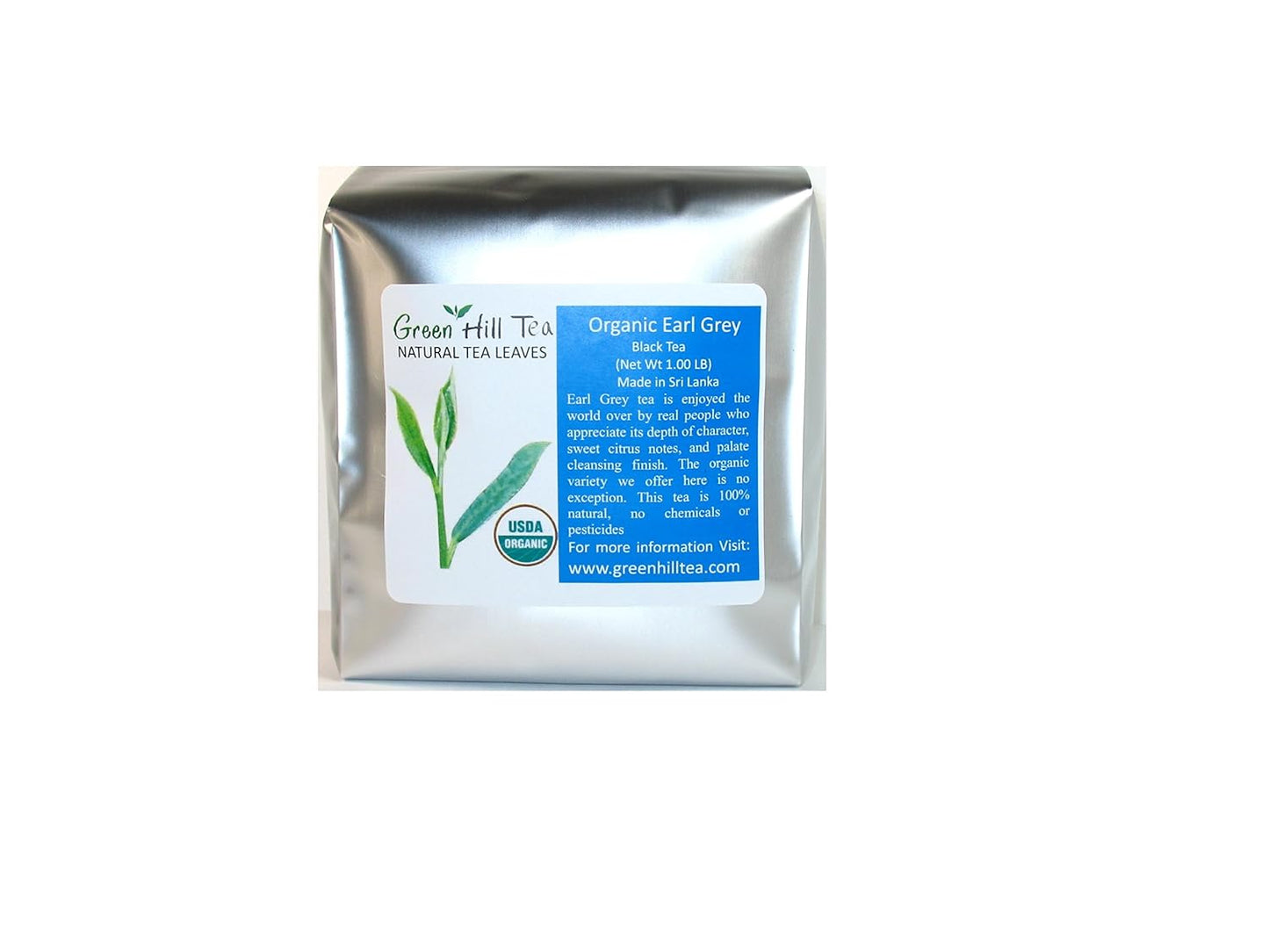 Organic Earl Grey Tea, A classic blend that has a high-grade earthy base black tea 1 LB