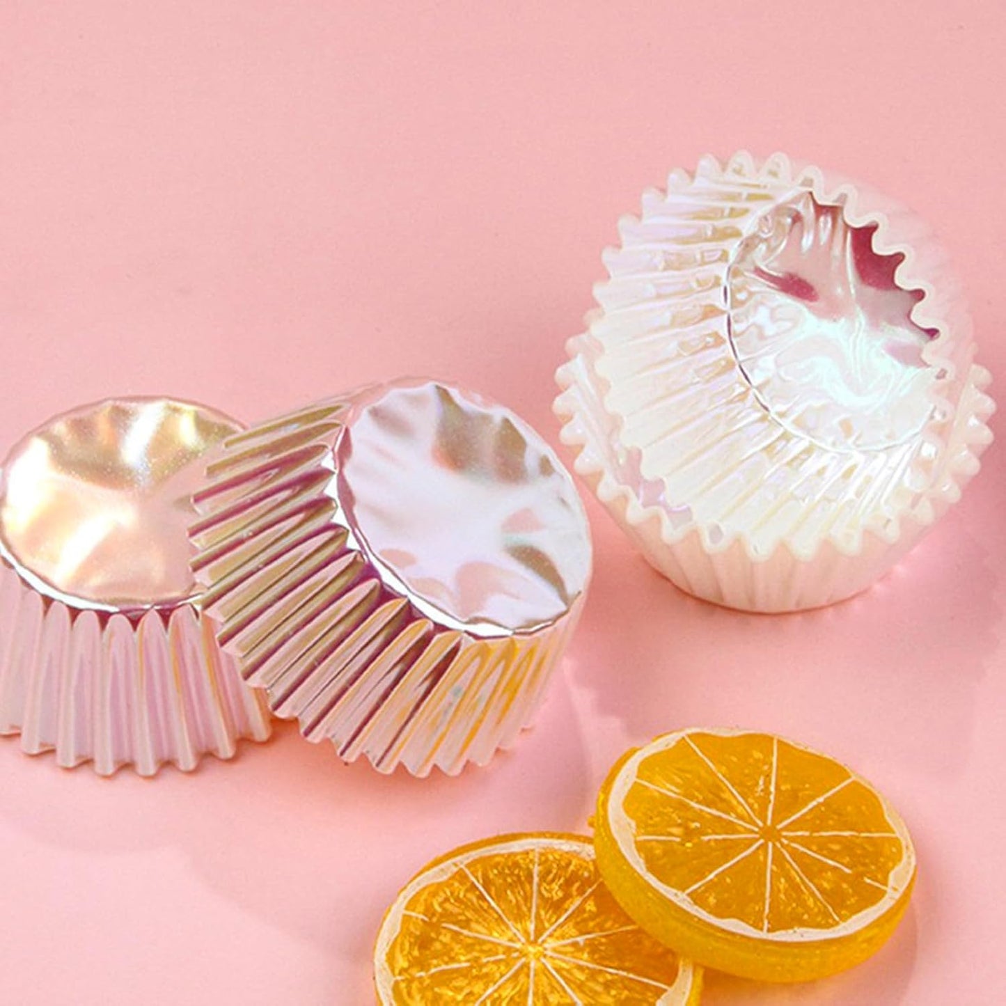 Iridescent Pink Cupcake Liners Wrappers Baking Cups Cupcake 100-Count Food Grade Gradient Design