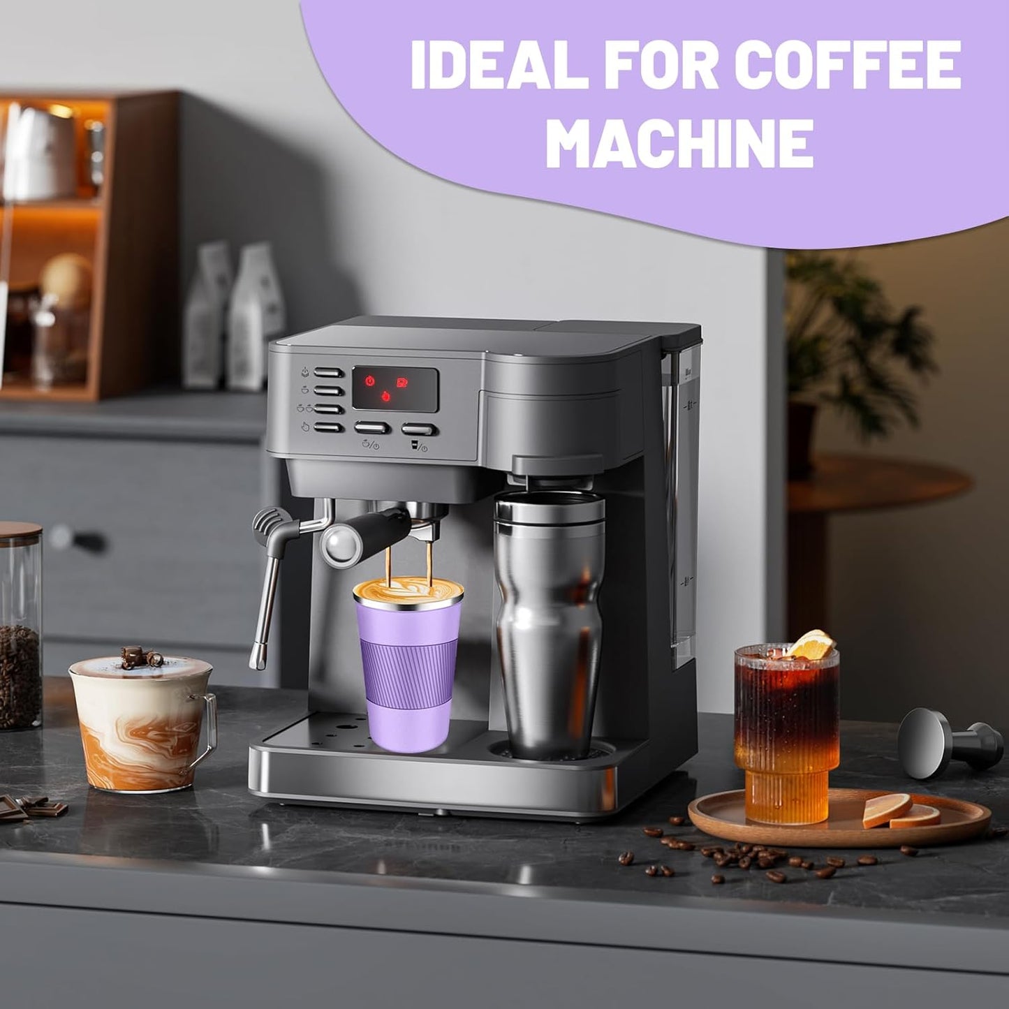 Insulated Coffee Tumblers with Flip Lid 12oz / 17oz, Stainless Steel Travel Coffee Mug Leak Proof, Vacuum Insulated Coffee Mug Reusable Cup, Keeps Cold and Hot for Coffee Tea