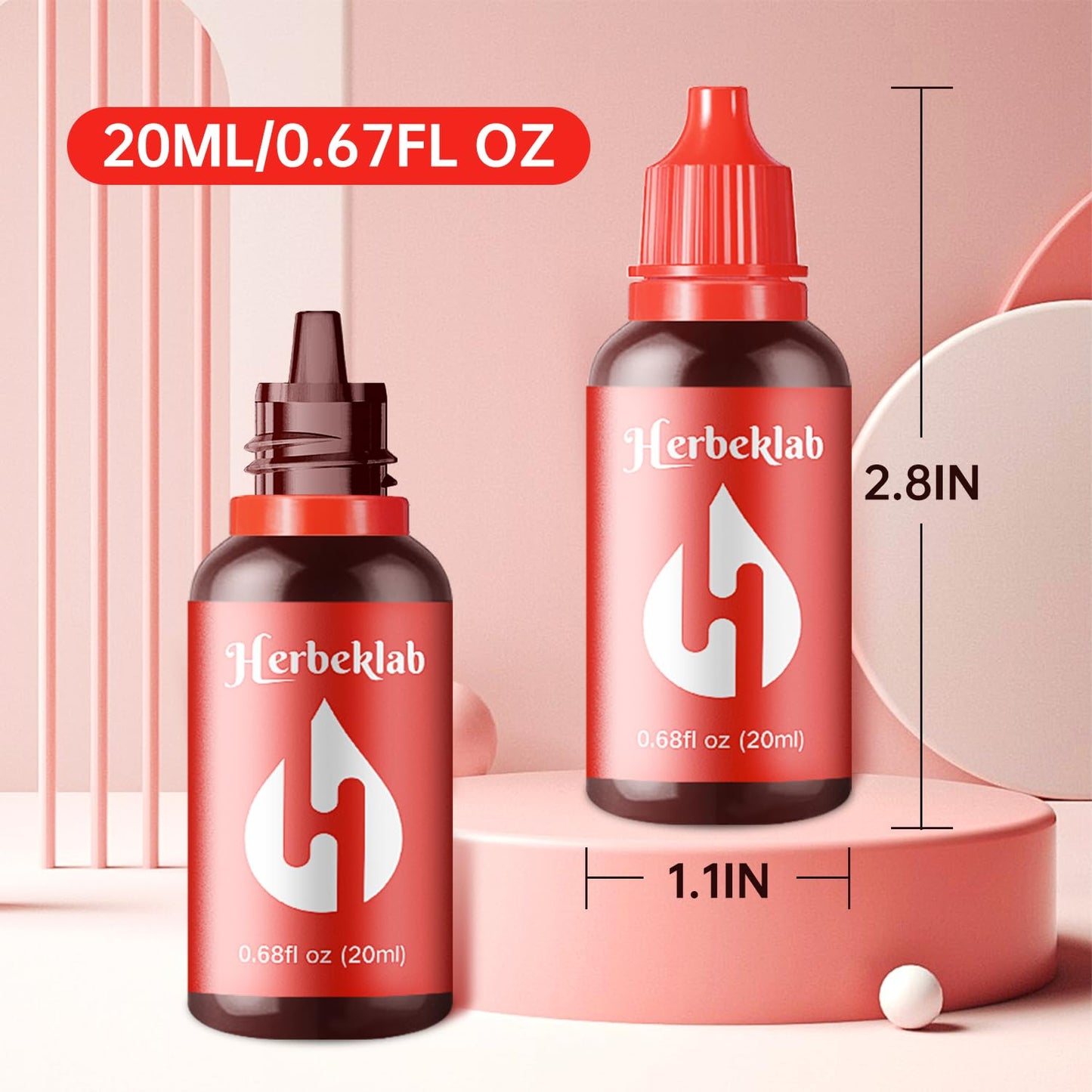 Food Coloring Liquid Food Dye Water Based Food Color 6 Colors x 20 ml Herbeklab Concentrated Food Coloring for Slime Baking Icing Cake Decorating Easter Egg - 4.06 Fl Oz