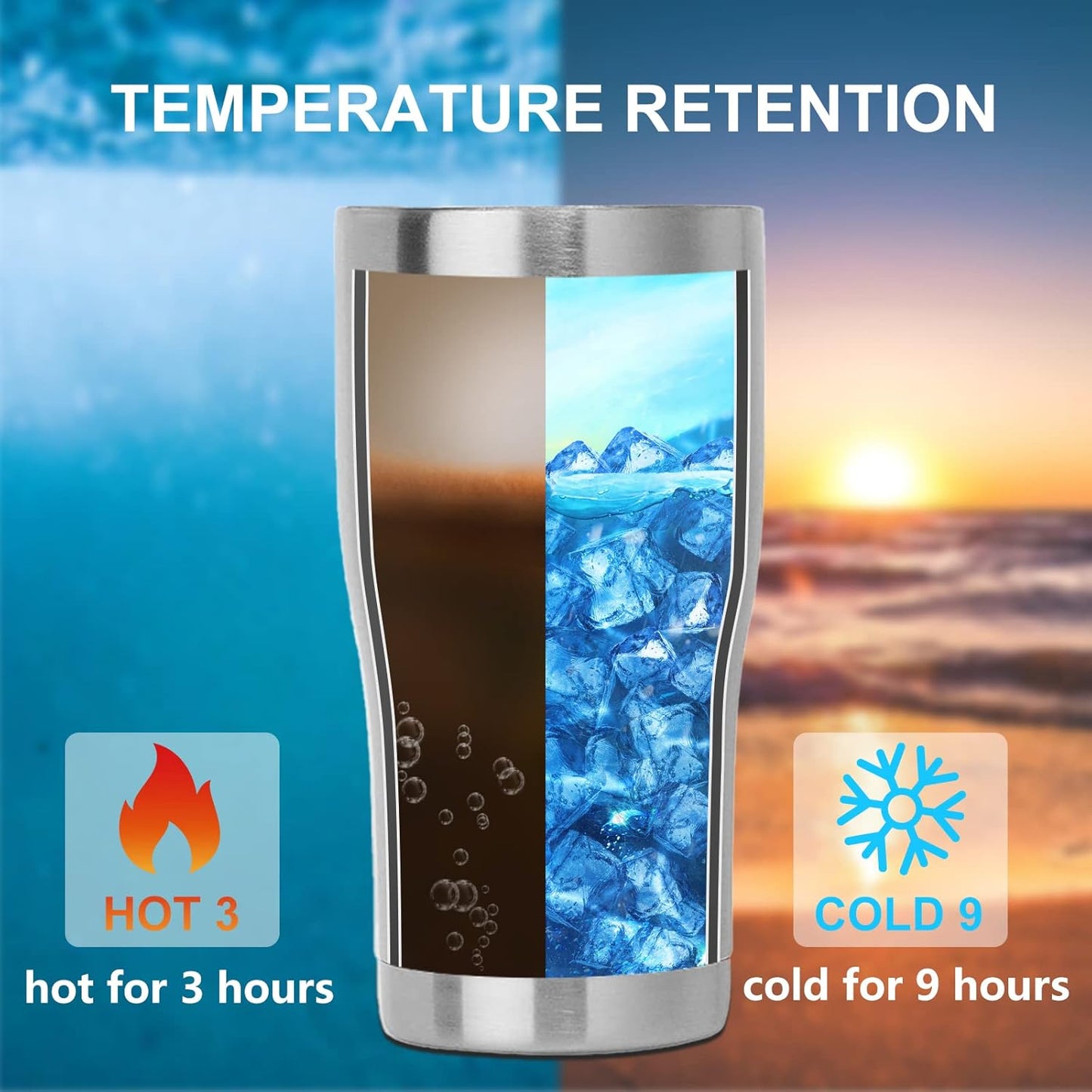 DOMICARE 20oz Tumbler with Lid Stainless Steel Tumblers Bulk, Double Wall Vacuum Insulated Coffee Travel Mug, Stainless Steel