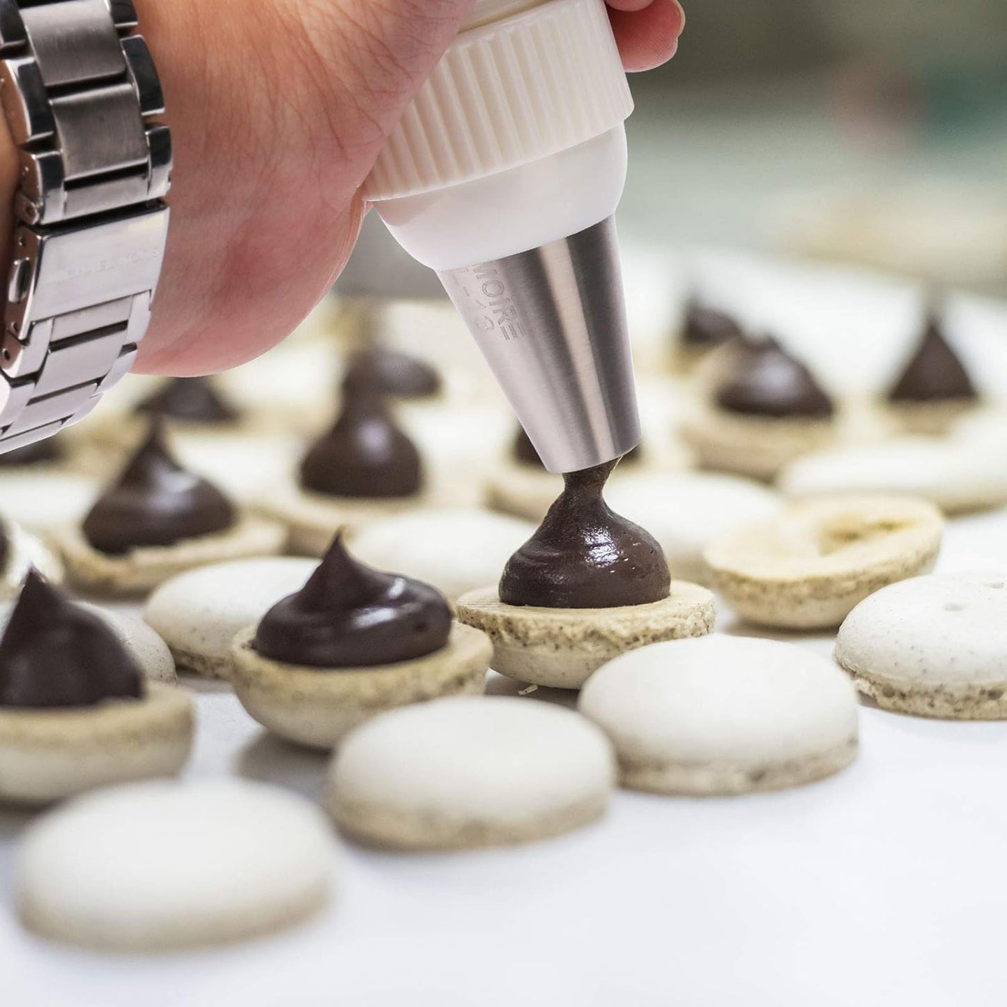 9 Pcs Round Piping Tip,Macaron Piping Tip,Cake and Cookie Decorating Plain Tube Set