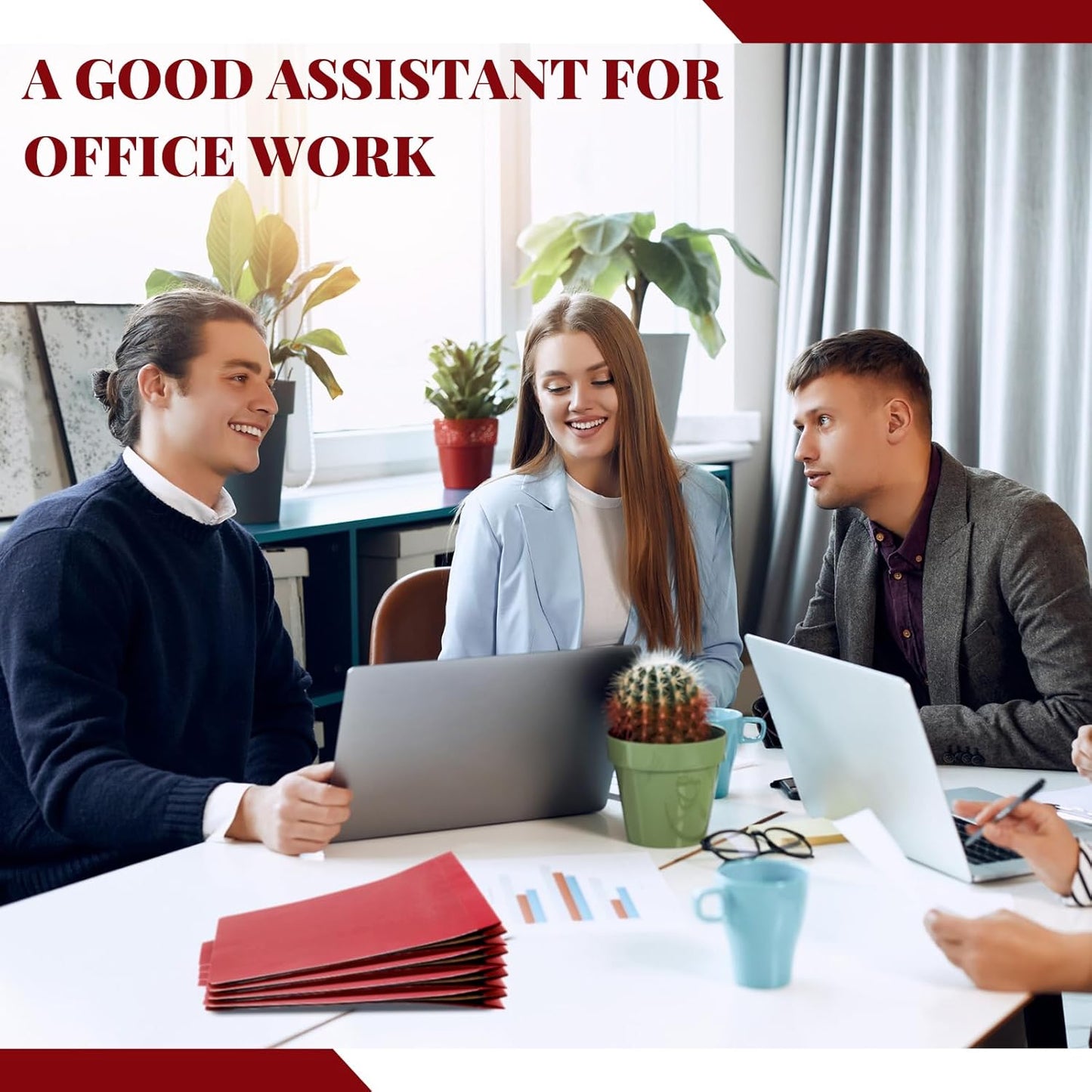 24 Pcs Classification Folders Letter Size Bulk - 2 Dividers Pressboard File Folder with 3. 5 Inch Expansion, 2 Prongs Fastener, Heavy Duty Office File Organizer for Teacher Medical (Dark Red)