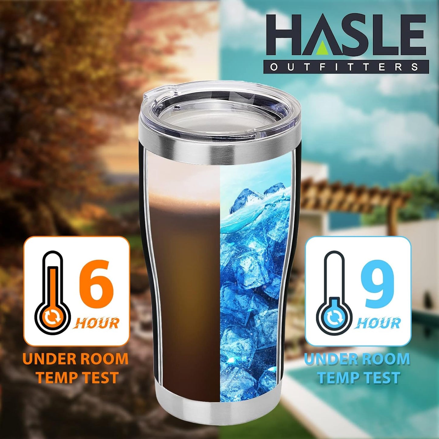 HASLE OUTFITTERS 20 oz Tumbler Bulk, Stainless Steel Tumblers with Lid, Vacuum Insulated Tumbler, Double Wall Tumbler Cup, coffee mugs, Black, 12 Pack