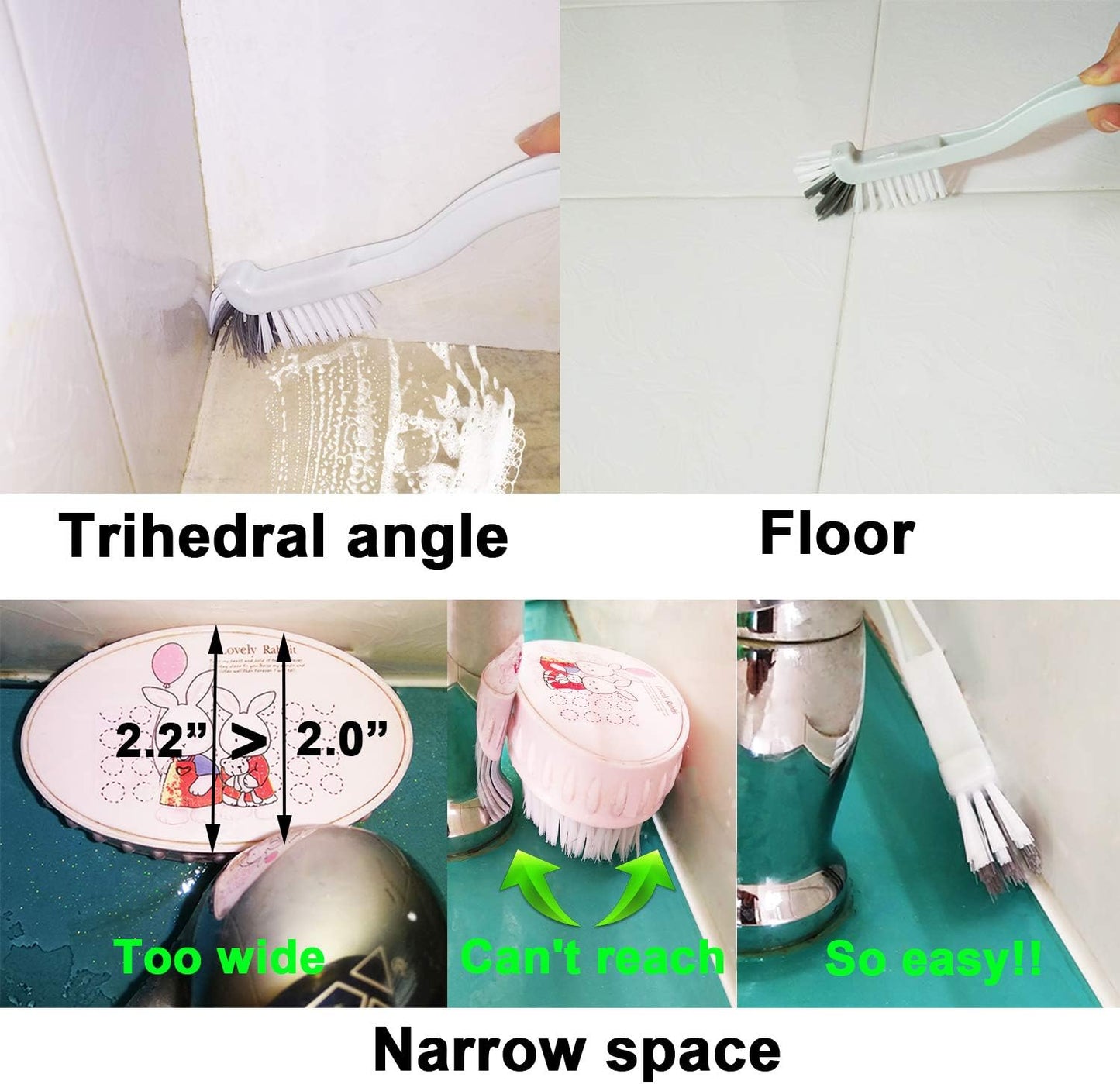 Dish Brush Kitchen Cleaning Brush Bottle Brush Bathroom Scrub Brushes Sink Household Pot Pan Edge Corners Tile Lines Brush with Stiff Bristles