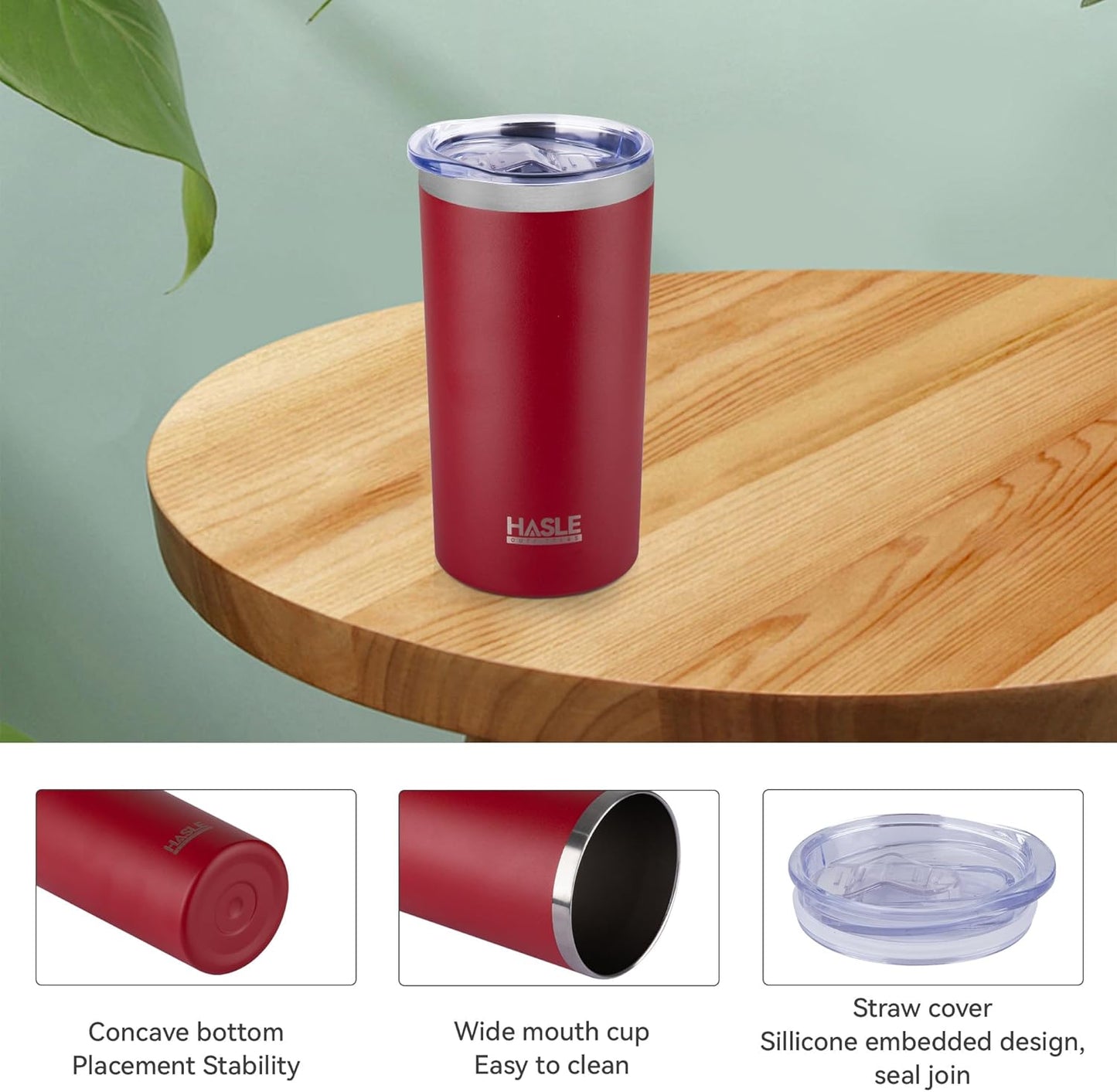 HASLE OUTFITTERS 12 oz Skinny Tumbler, Stainless Steel Insulated Slim Tumbler set bulk with Lid, Reusable Double Wall Travel Coffee Mug, Durable Powder Coated Travel Water Cup(Red,12)