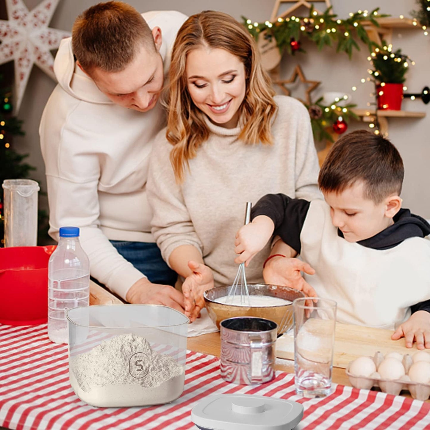 20-25 lbs Rice Dispenser,10.5 Qt/10 L/22-25 lbs Rice Container Storage with Measuring Cup & Brush Food Cereal Container Bins Household for Kitchen Pantry Organization (AY-10KG-WHITE)