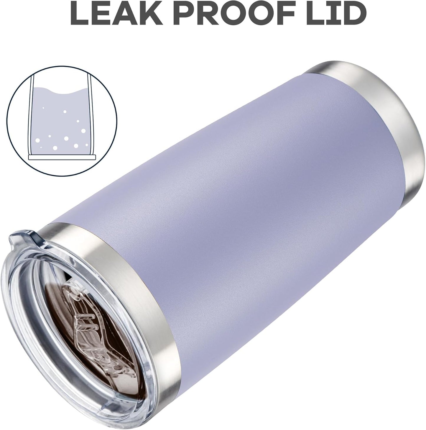 20 oz Tumbler with Lid Stainless Steel Insulated Tumblers Bulk Double Wall Vacuum Cups Powder Coated Travel Mug Keep Drinks Cold and Hot, Cosmic Lilac, 12 Pack