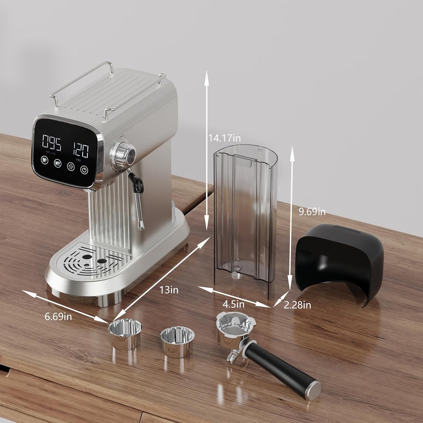 Espresso Machine with Steam Milk Frother：20 Bar Expresso Coffee Machines for Home-Espresso Maker with 27 oz Water Tank-Barista Coffee Maker for Americano Cold Brew Latte Cappuccino