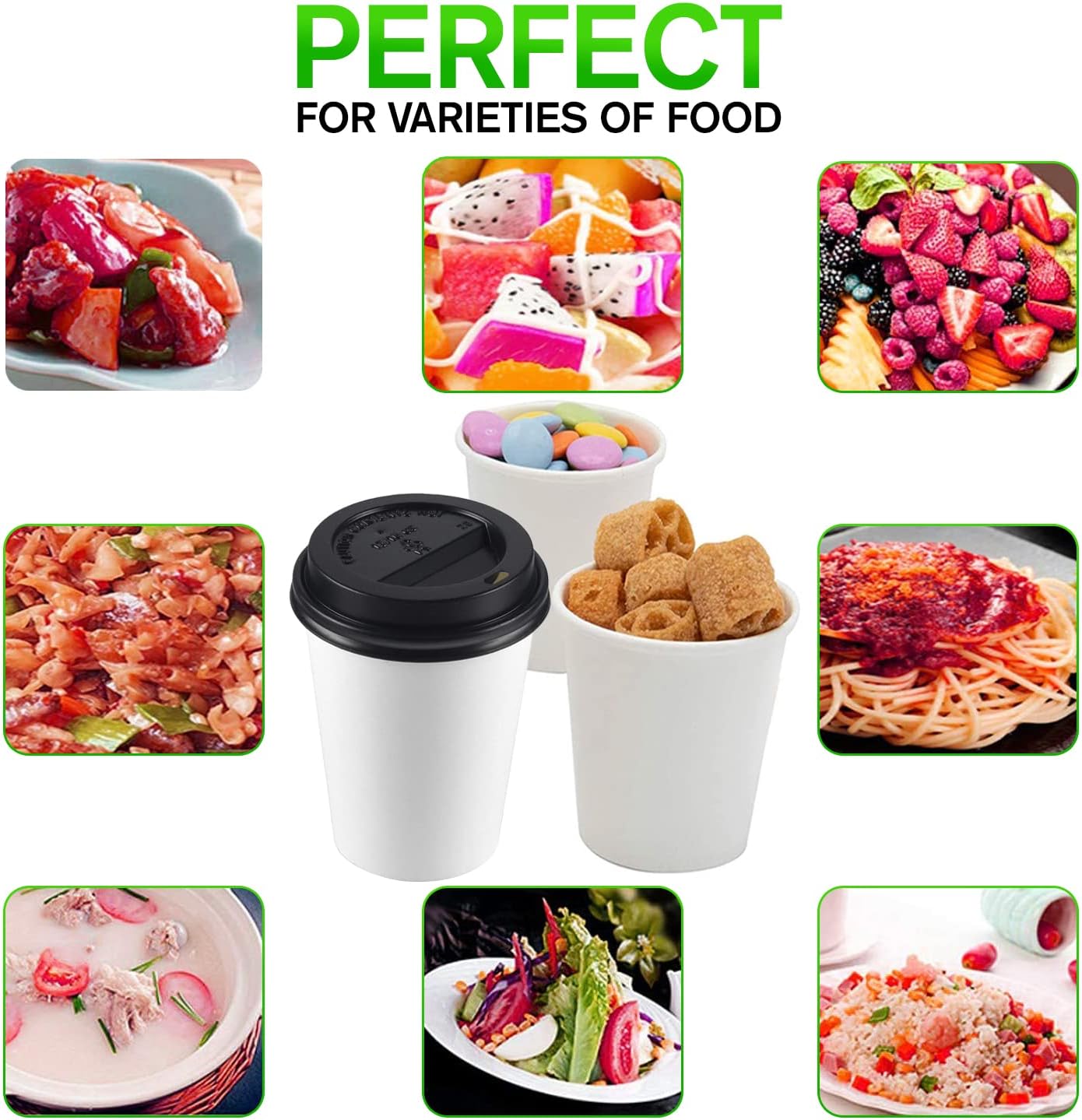 Smygoods White Disposable Paper Coffee Cups with Lids (10 OZ, 25 Count) For Hot Beverages, Tea, Espresso, Cocoa - To Go Drink Containers, Café & Office