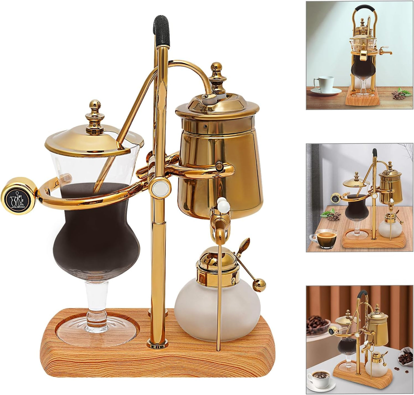 Retro Coffee Brewer,Belgium Luxury Royal Family Balance Syphon Coffee Maker,Vintage Coffee Maker with Filter