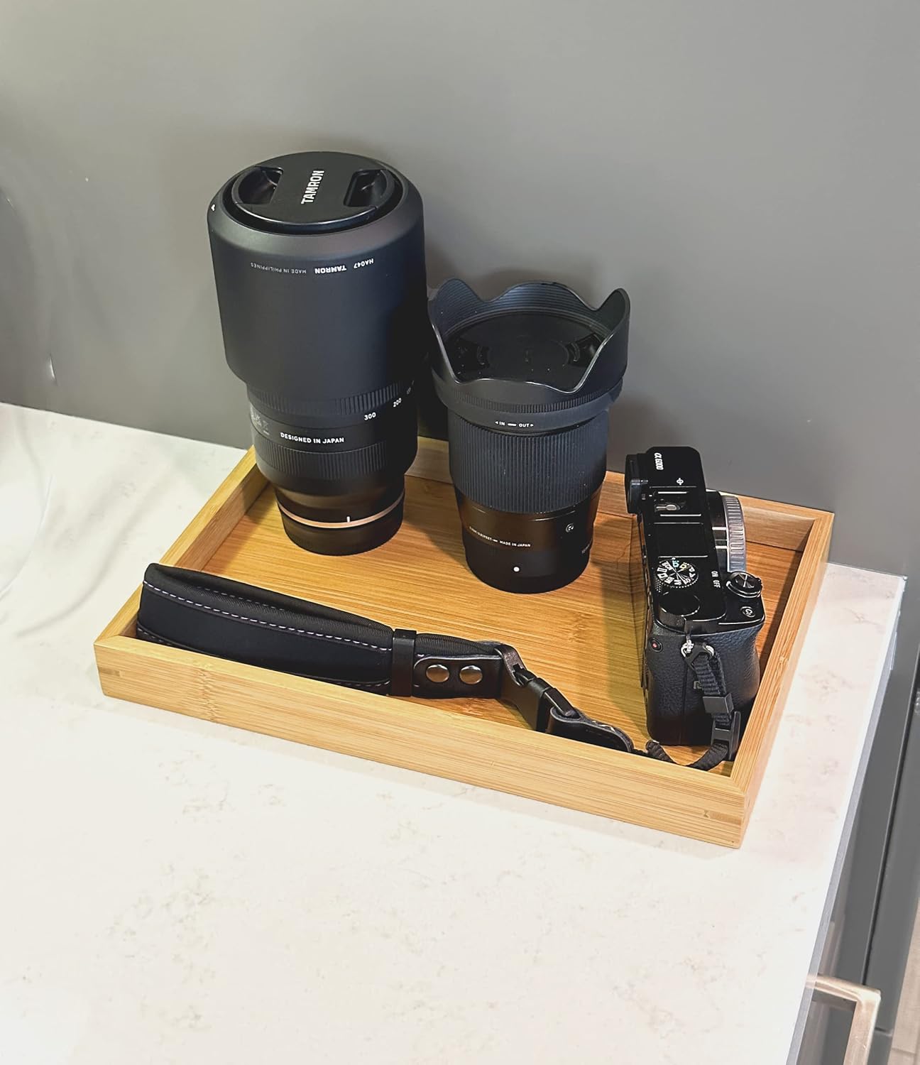 Bam & Boo - Natural Bamboo Serving Tray Modern Rectangular - for Food, Drinks, Decor, Vanity in Home, Kitchen, Bathroom, Coffee Table, Bed(Small, 11” x 7.5" x 1.2")