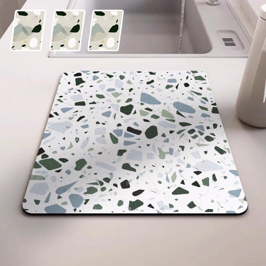 Dish Drying Mat - Absorbent Countertop Mat for Coffee Maker, Expresso Machine, Kitchen Use (02,16''×24'')