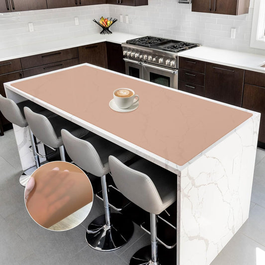 Silicone Mats for Kitchen Counter, 47.3"x23.6"(120cmx60cm) Large Heat Resistant Mat Kitchen Island Waterproof 2MM Thick Countertop Protector Mat Nons-slip Extra Large Counter Mat, Translucent Brown