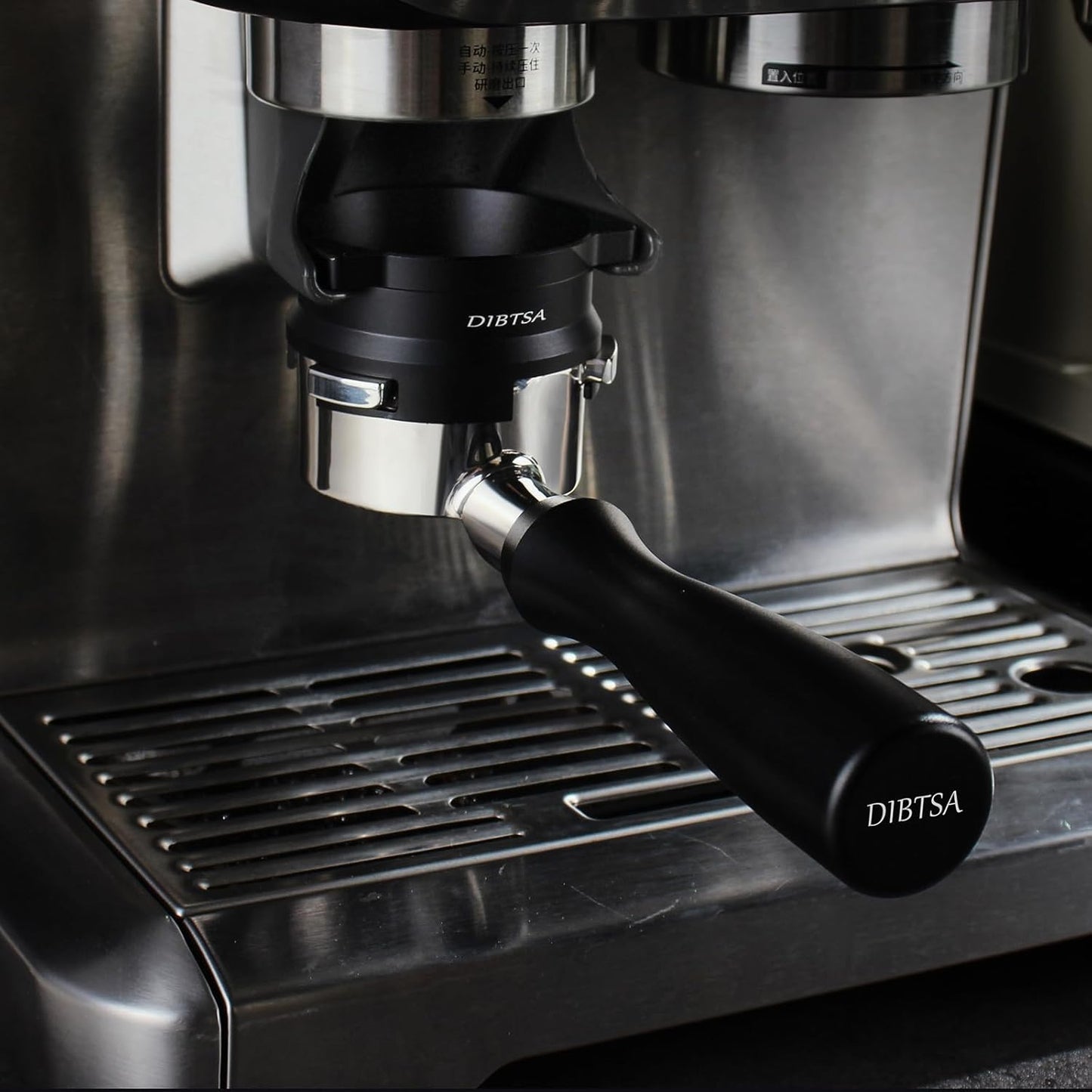 DIBTSA Espresso Dosing Funnel Compatible with Breville/Sage 54mm Portafilter, Aluminum Alloy, Black