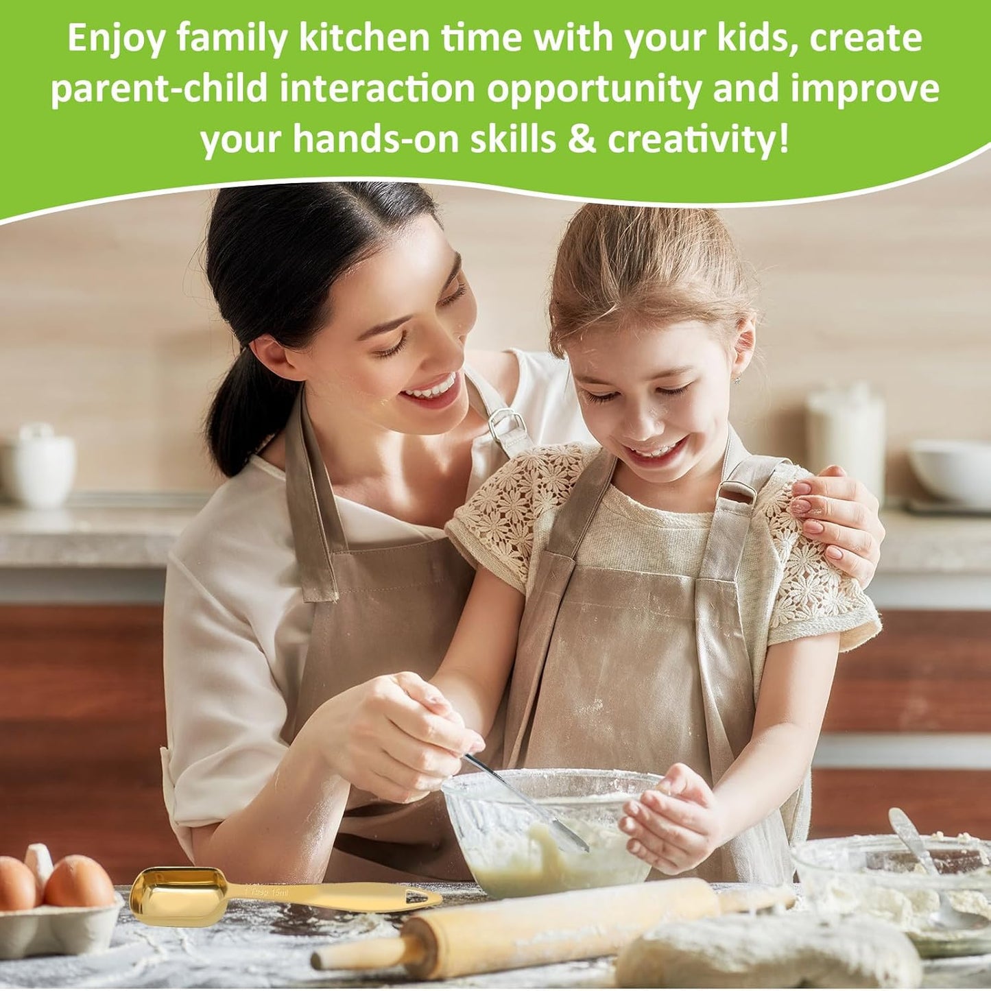 2 Pcs 1/2 Teaspoon(2.5 mL | 1/2 Tsp | 1/6 Tbsp | 2.5 cc | 1/16 oz) Stainless Steel Single Measuring Spoon, Long Handle Metal Measuring Spoon, Kitchen Gadgets for Cooking & Baking(Gold)