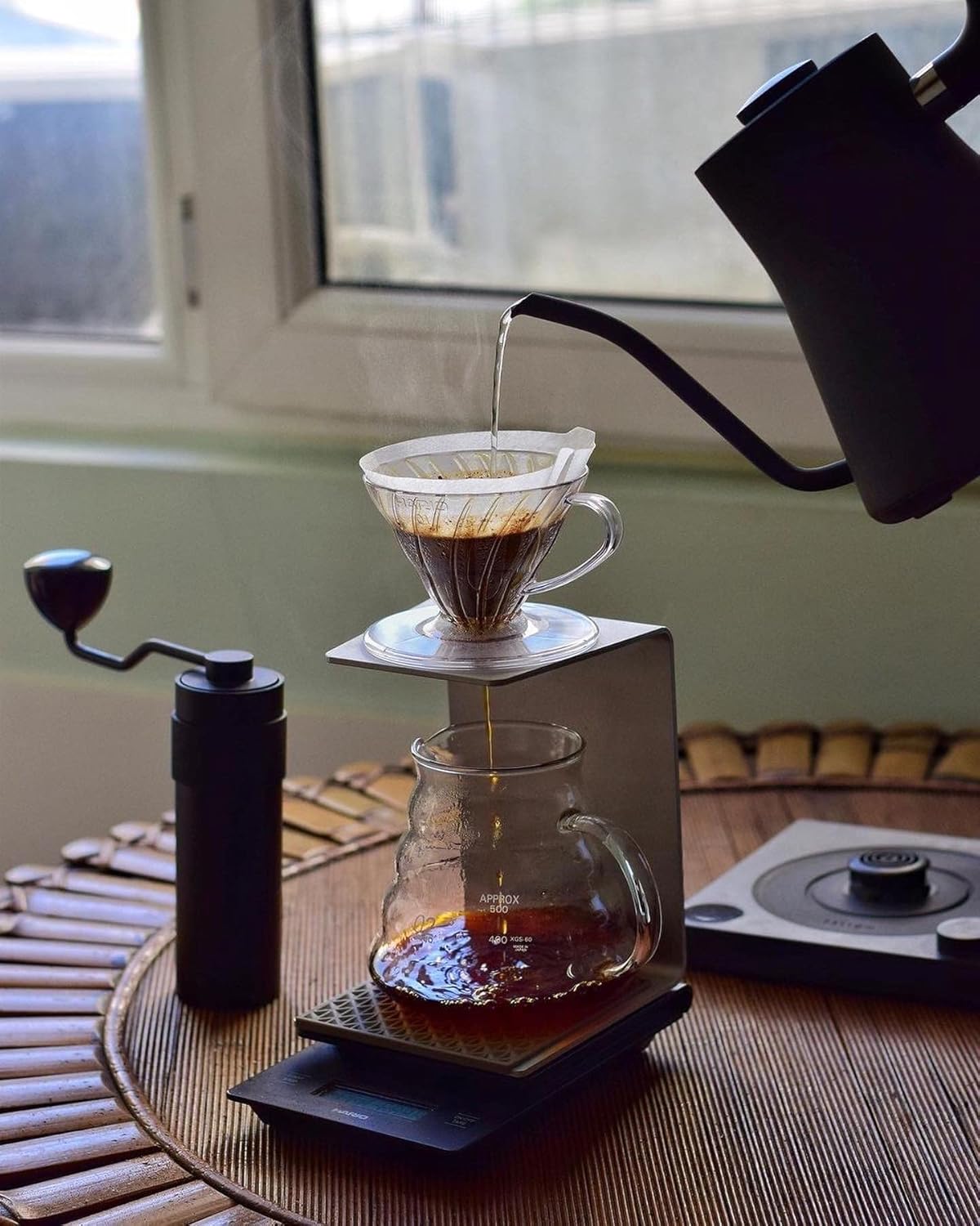 Normcore Manual Coffee Grinder V2-38mm Titanium Contemporary Conical Burr - Hand Grinder - Adjustable Settings - For Espresso, Aeropress, Pour over, French Press