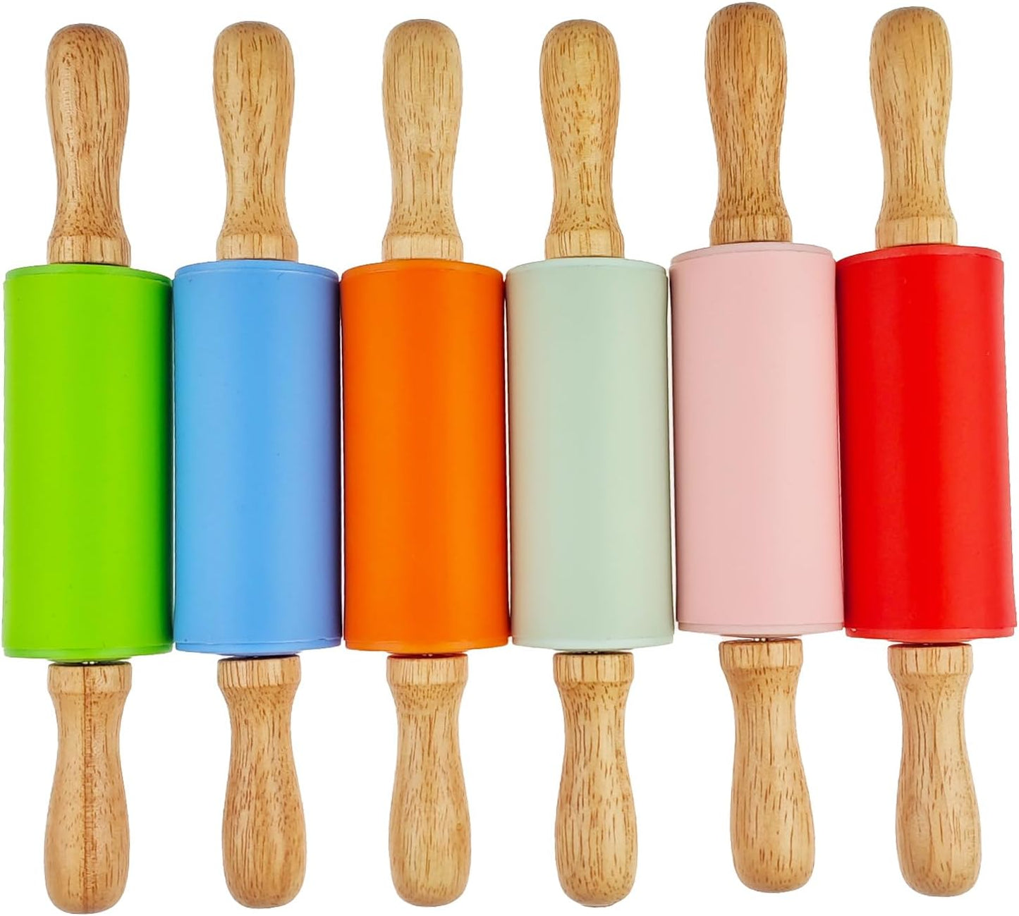 18 Pack Small Rolling Pin for Kids, 9 Inch Kids Rolling Pin for Home Kitchen (6 colors)