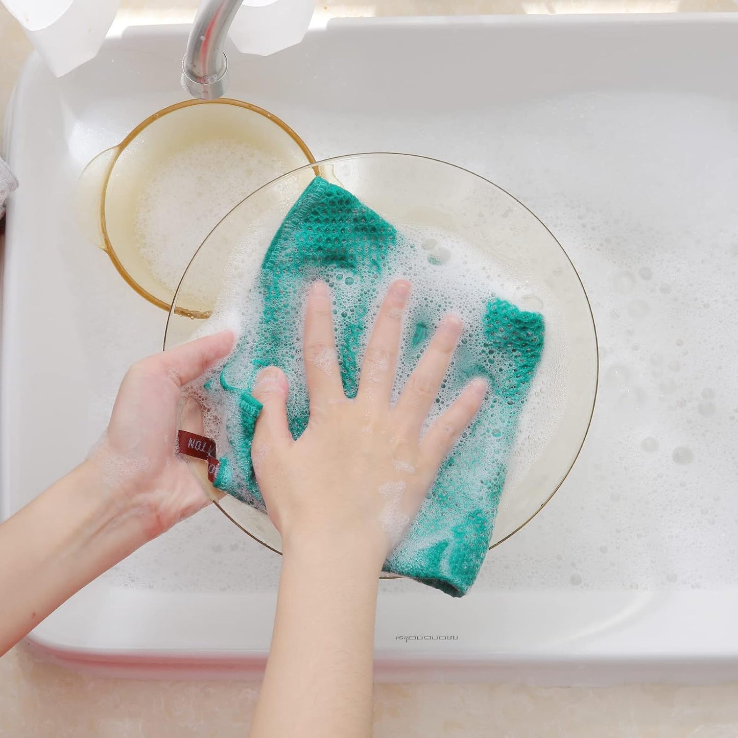 Homaxy 100% Cotton Waffle Weave Kitchen Dish Cloths, Ultra Soft Absorbent Quick Drying Dish Towels, 12 x 12 Inches, 8-Pack, Teal