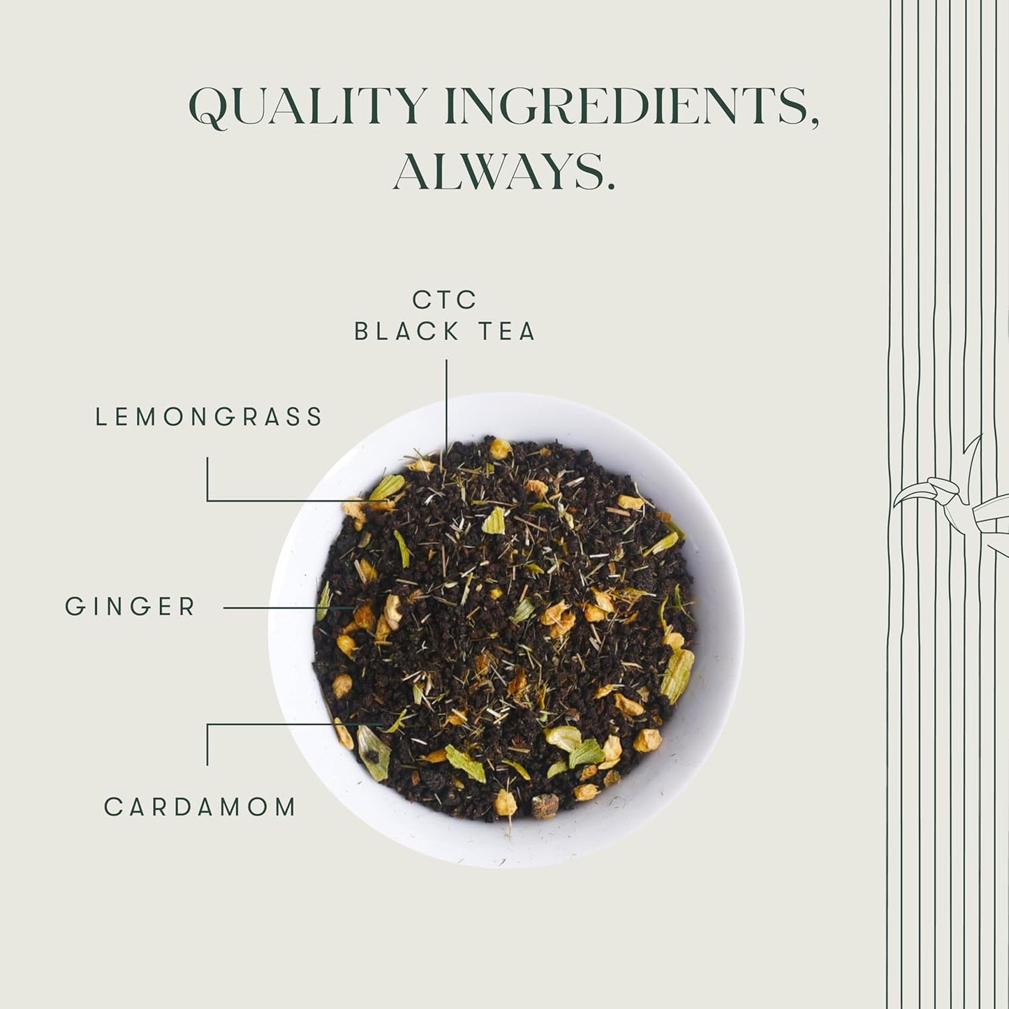 Luxmi Estates Bombay Cutting Chai | 100 gm | Signature India Collection | Assam CTC | Black Tea Collection | Strong Organic Tea | Lemongrass Tea, Ginger, Cardamom