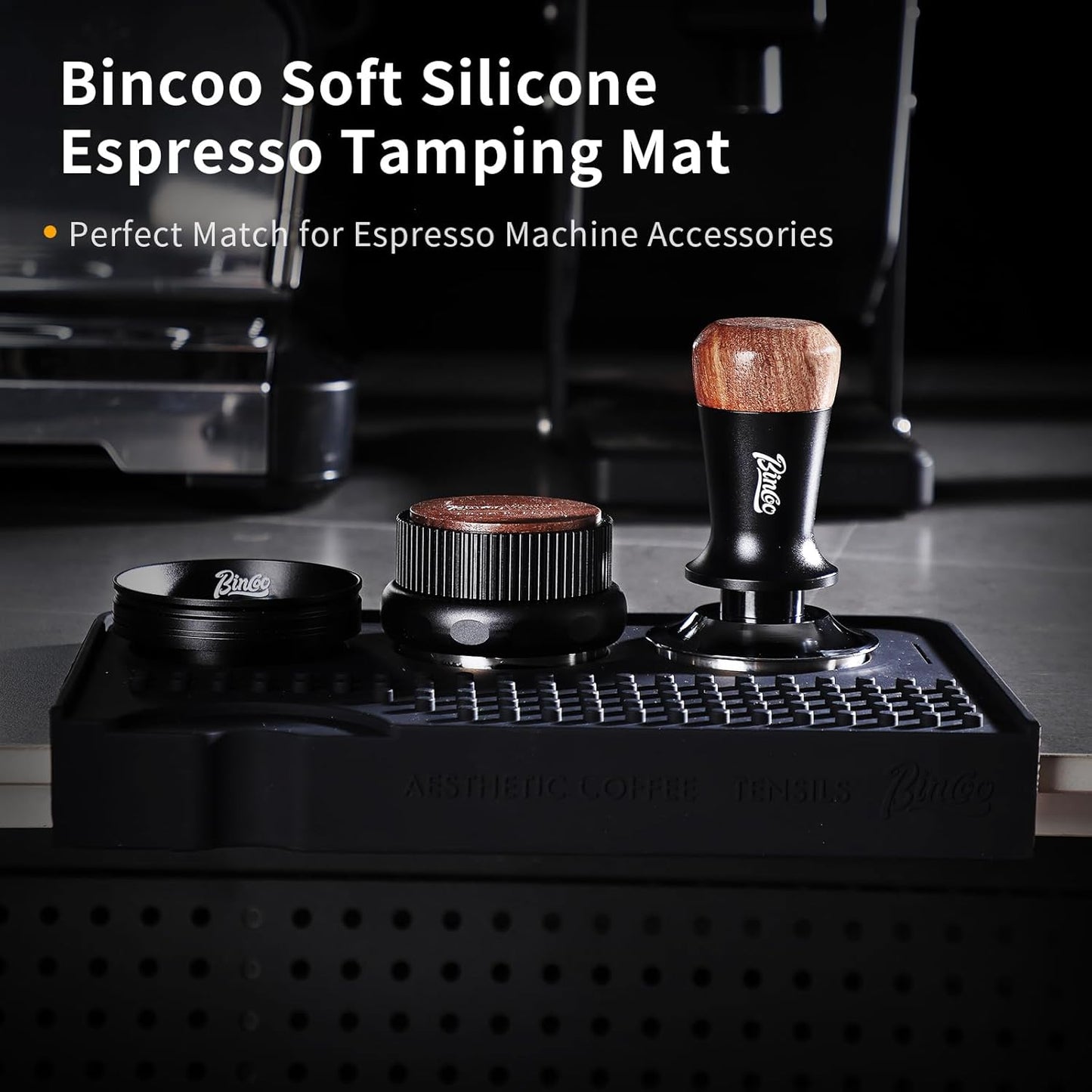 Espresso Tamping Mat for Counter - Ultra Thick Silicone Tamper Mat Coffee Bar Mat, 9.6''×5.9'' Espresso Mat for Countertops,Fits for Baristas Home Kitchen Bar, Waterproof