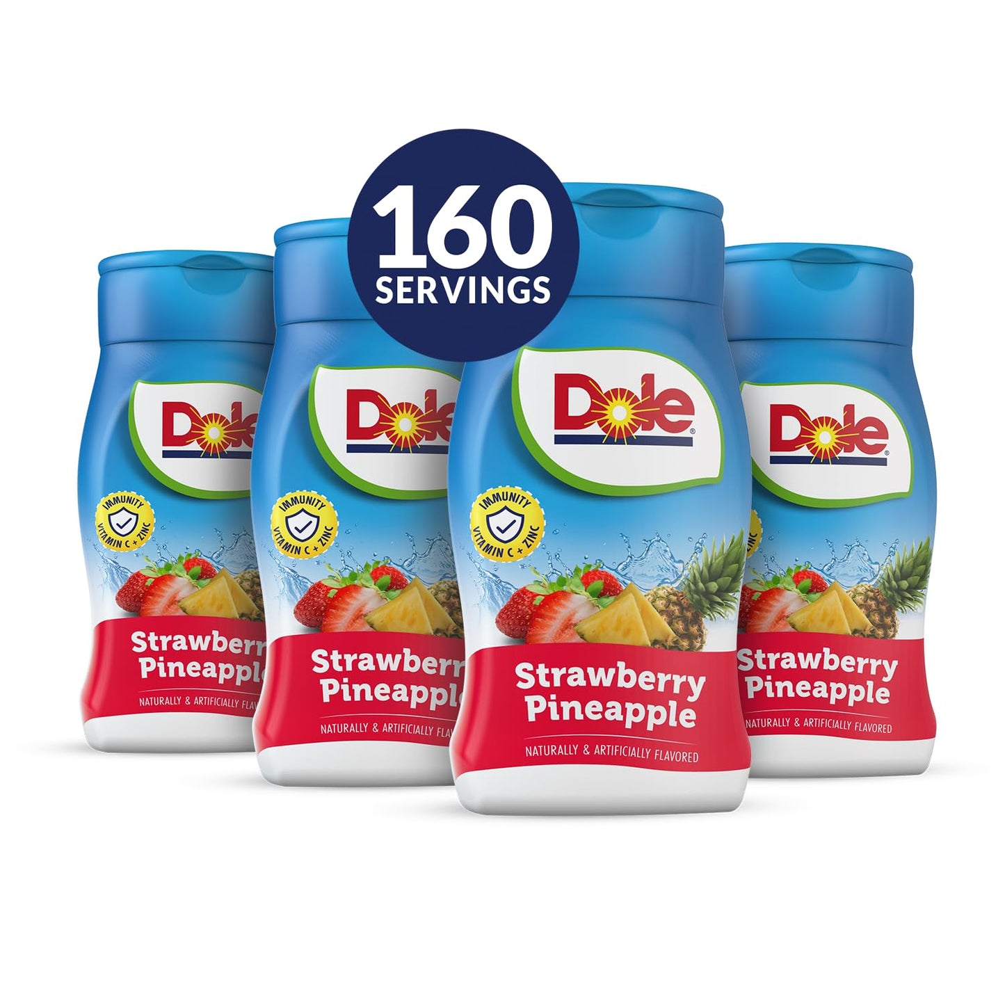 Dole Strawberry Pineapple Liquid Water Enhancer - Sugar Free & Delicious, Makes 160 Flavored Water Beverages - Pack of 4