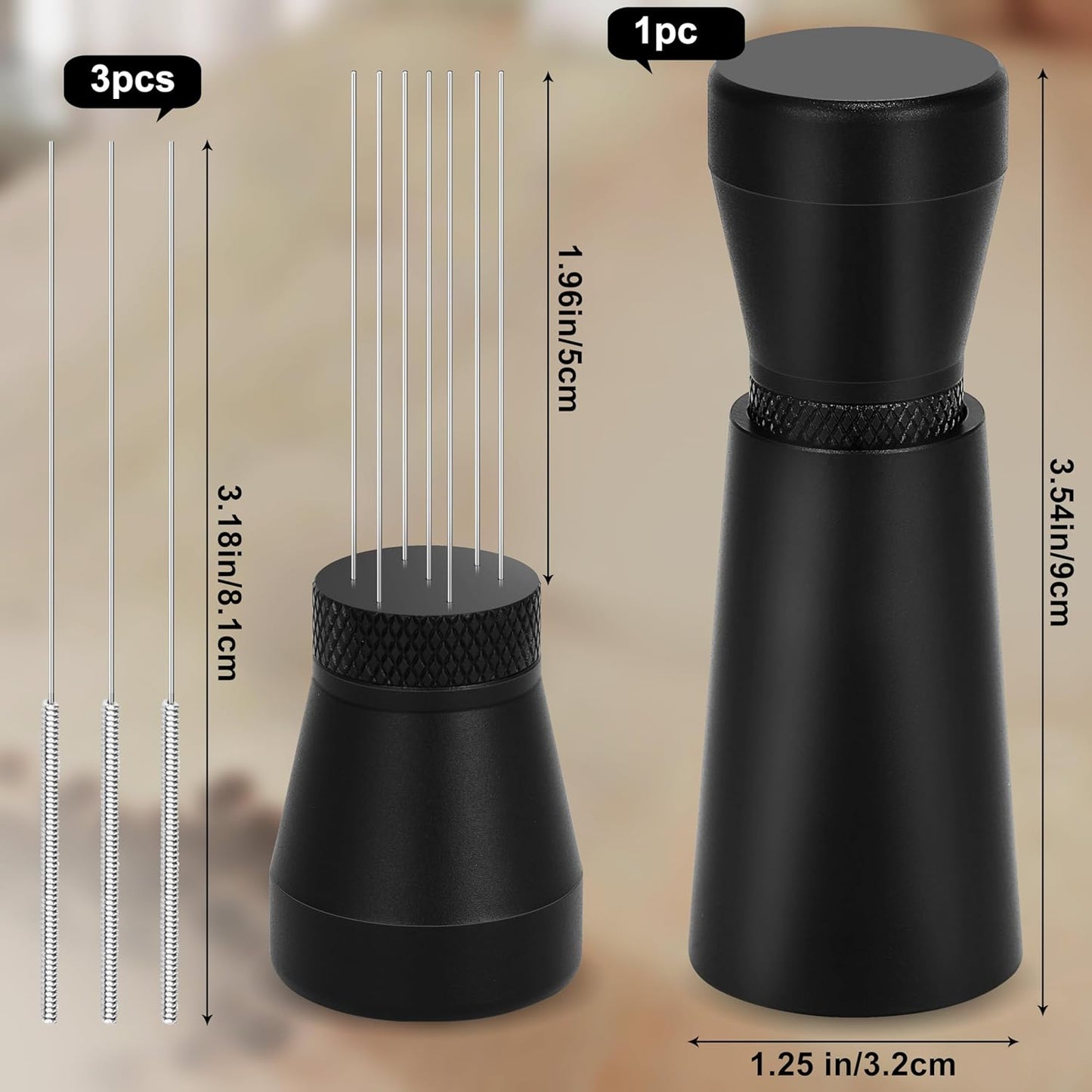 Apexstone Coffee Stirrer Tool, Coffee Stirring Tamper WDT Distribution Tool, Needle Distribution Tool Espresso, WDT Tool Espresso with Stand Black, WDT Tool Espresso Needle