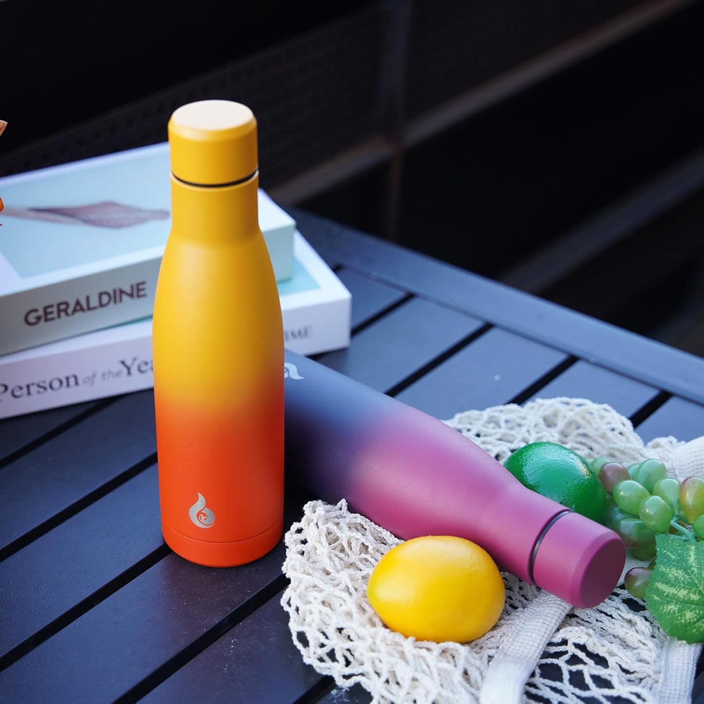 BJPKPK 25oz Insulated Stainless Steel Water Bottles Reusable Metal Travel Sports Water Bottle Keep Cold and Hot,Mist Grey