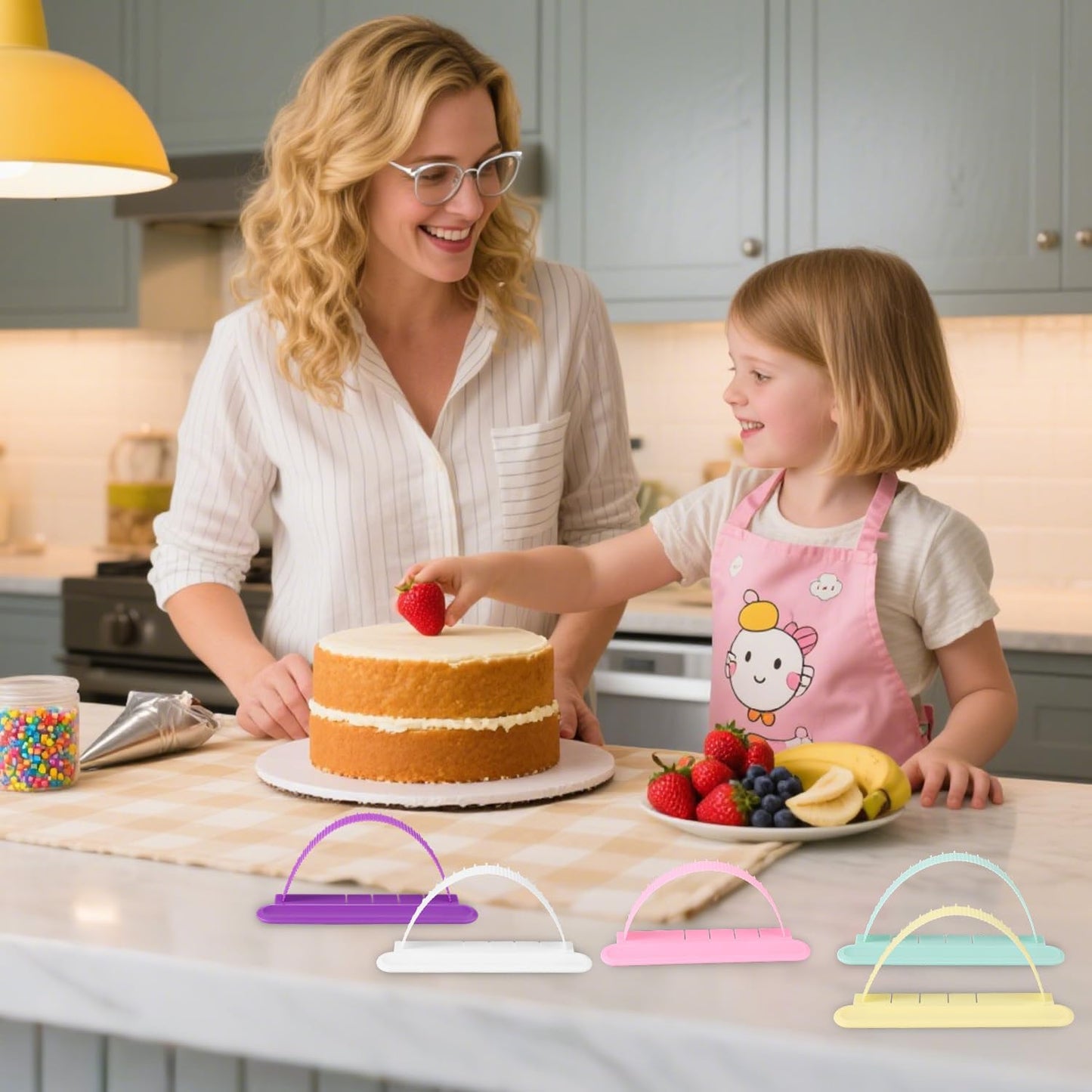 5pcs Cake Arch Guide Tools, Plastic Adjustable Fondant Cake Arc Ruler Practical Baking Pastry Measure Tools Suitable for Home Bakery Dessert Shop