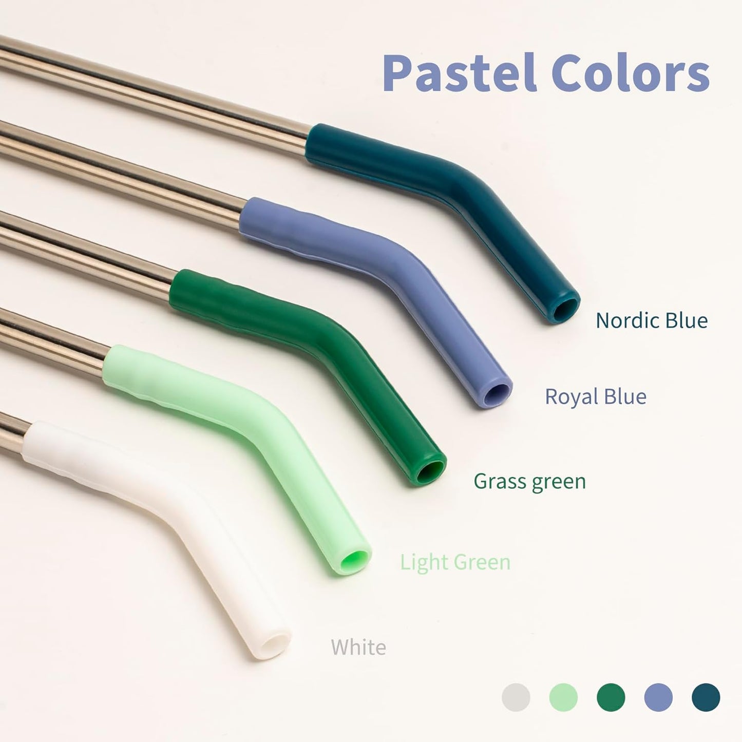 9.5" Metal Straws Reusable for 30/32 oz Tumbler, 5 Pcs Stainless Steel Drinking Straws for Yeti/RTIC/CIVAGO 30 oz Tumblers, 1 Portable Bag