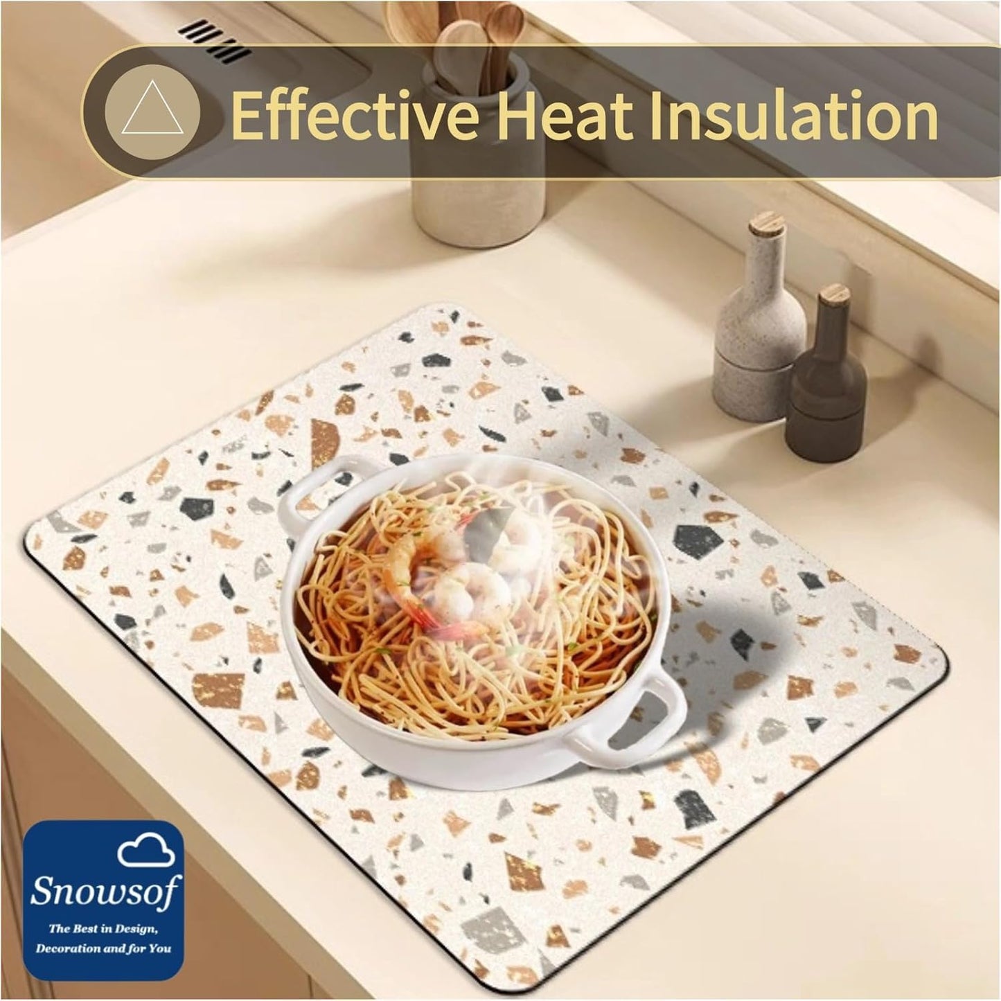 Dish Drying Mat - Absorbent Countertop Mat for Coffee Maker, Expresso Machine, Kitchen Use (02,20''×24'')