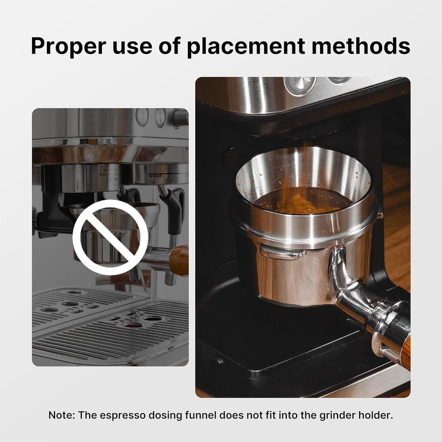 51mm Espresso Dosing Funnel and Puck Screen Kit, 304 Stainless Steel Portafilter Funnel with Espresso Puck Screen Set, Espresso Machine Accessories Compatible with 51mm Portafilter