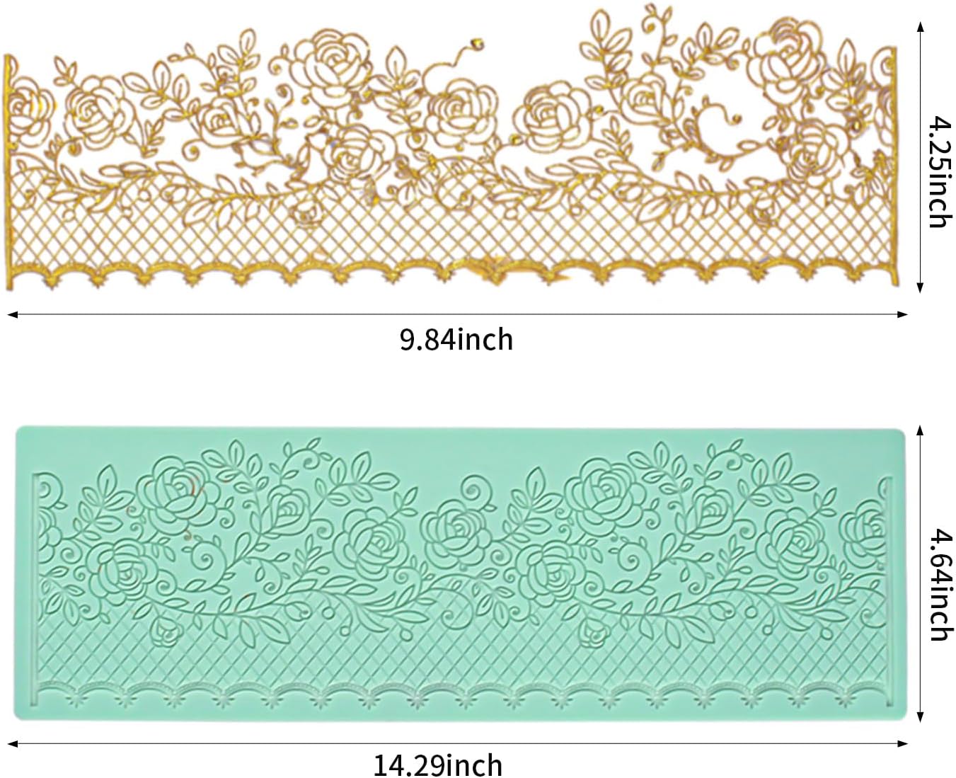 GROWTAIL Lace Molds Silicone,Cake Fondant Embossing Mat,Lace Molds for Cake Decorating Edible Lace