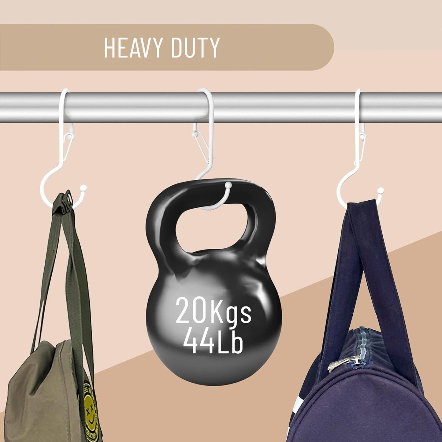 6 Purse Hanger for Closet. Tote Hanger. S-Shaped Hooks S Hooks Twist Design. Anti Drop S-Shaped Hook for Hanging Handbags with Safety Buckle to Prevent Falls. Heavy Duty. (White, Twisted)