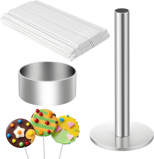 Cake Stick Mold Kit, Round Stick Cutter & Push Rod Cake Stick Maker, Mold Tool Supplies Kit Kitchen Baking Accessories Suitable for Bakery or Home Use to Make Lovely Desserts