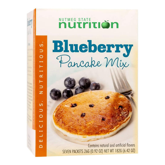 Nutmeg State Nutrition HealthyWise - High Protein Pancake Mix, 15g Protein, Low Carb, Low Calorie, Low Sugar, Healthy Breakfast Meal, KETO Friendly, 7 Servings Per Box (Blueberry, 1 Pack)
