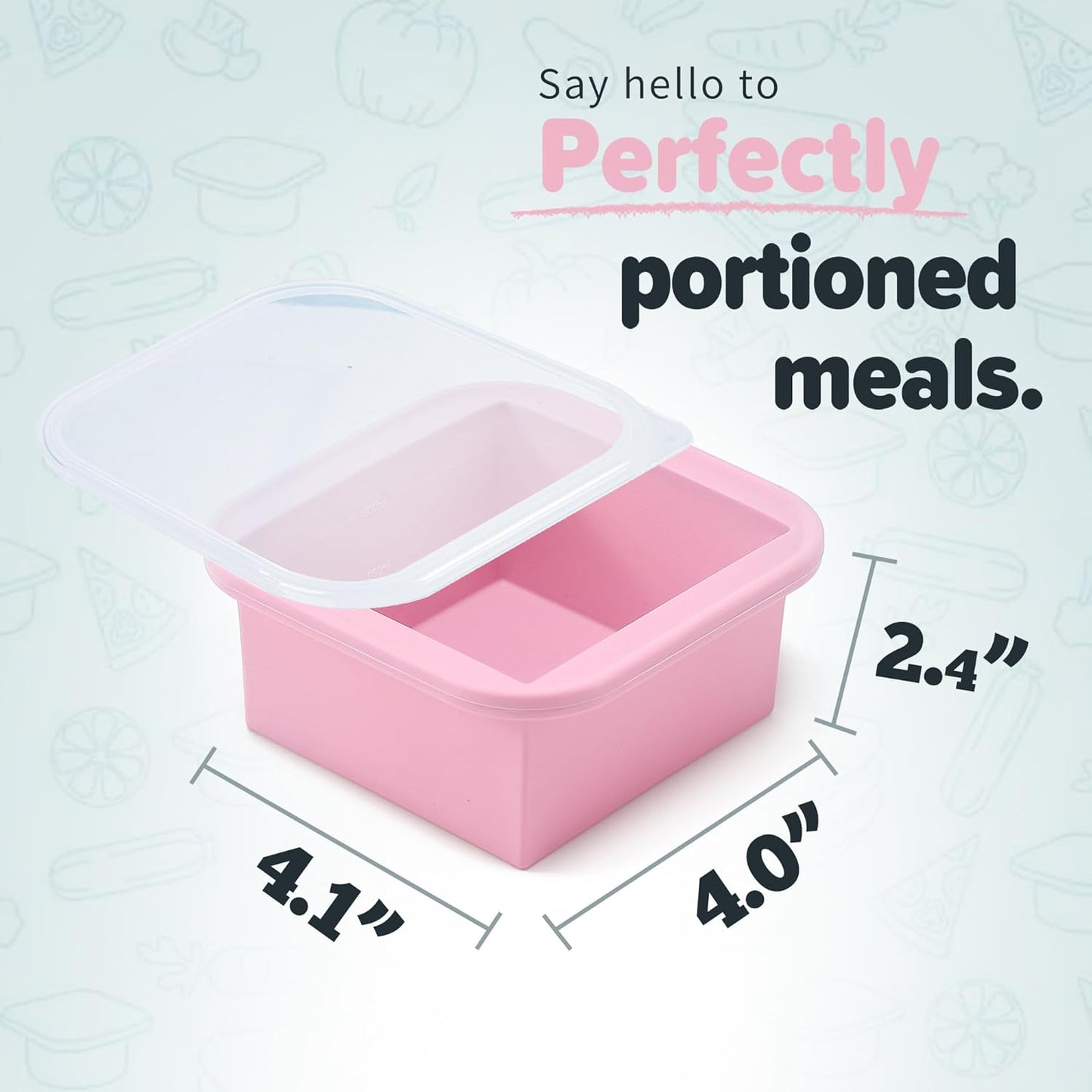 2-Cup Silicone Freezer Trays with Lids – Perfect for Meal Prep, Portion Control, and Easy Freezing-Meal Prep Container Molds for Soup,Leftovers (Cotton Candy, 2 Pack)