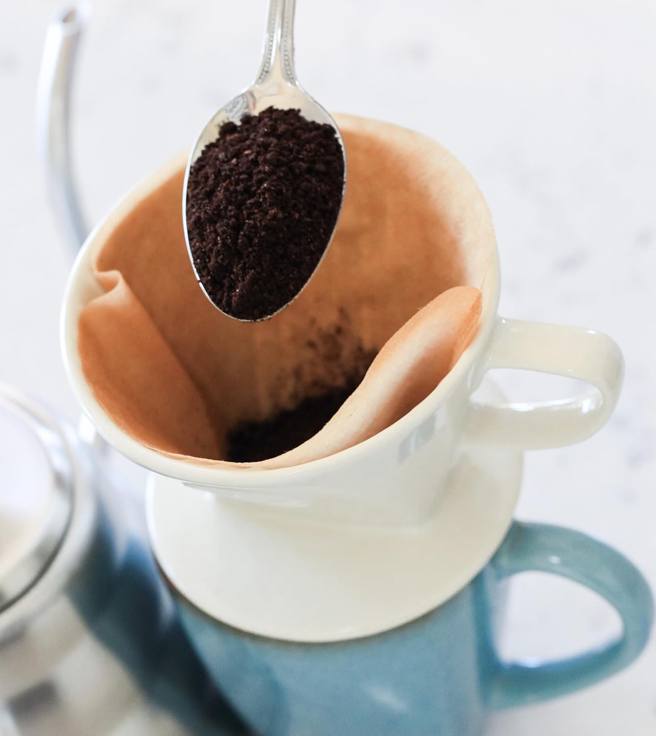 Pug Coffee Pour Over Single Cup Ceramic Brewer Coffee Maker with Melitta Filters