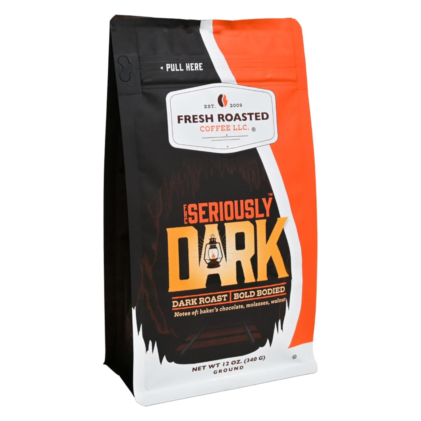 Fresh Roasted Coffee, Seriously Dark Artisan Blend, 12 oz, Dark Roast, Kosher, Ground