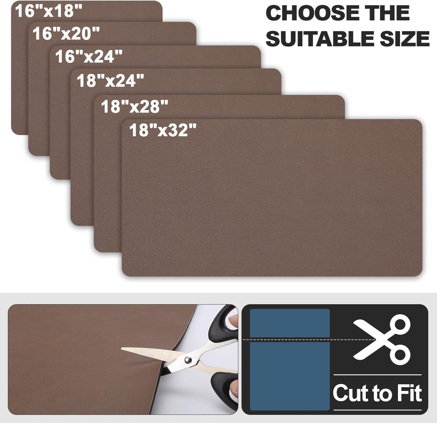 Dish Drying Mat for Kitchen Counter | Coffee Bar Mat for Countertops | Heat Resistant Drainer Mat with Non-slip Rubber Backed | Hide Stain Kitchen Absorbent Draining Mat | Brown 16"x18"