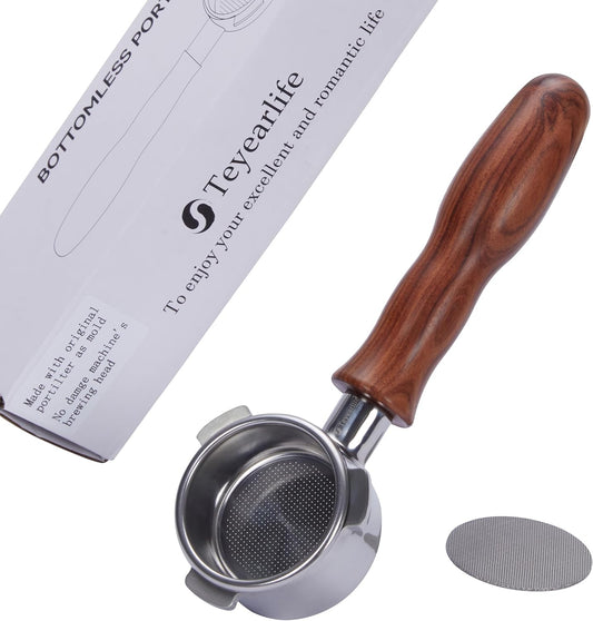 54mm Bottomless Portafilter for Breville Barista Express Pro Touch Bambino Infuser Espresso Accessorie produced with original porta filter as mold Not damage BES500's brewing head