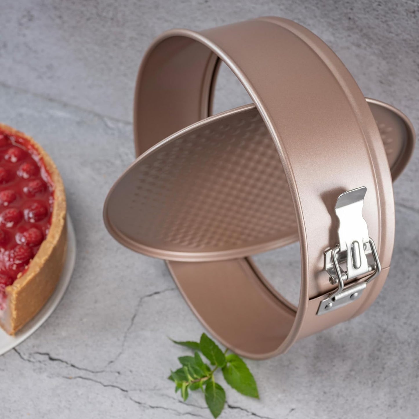 Non Toxic Nonstick 9 inch Springform Pan | 9'' Cheesecake Mold | Leakproof Spring-form Round Cake Pans | Nontoxic Non Stick Spring Form Pan for Baking | Spring-Form Pans Leak Proof