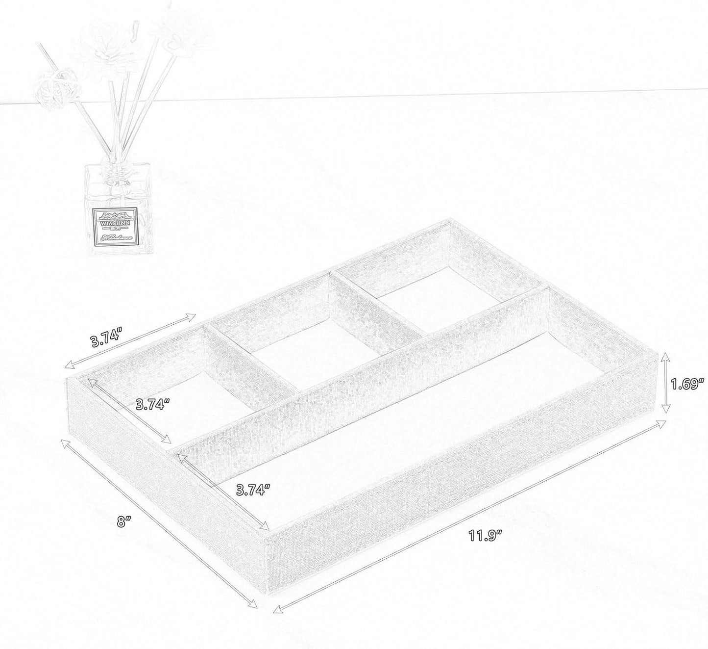 Desktop Glove Box, Nightstand or Dresser Organizer, Valet Tray, Entry Table Organizer, Dresser Storage Box,PU Leather Drawer Storage Decorative Trays.