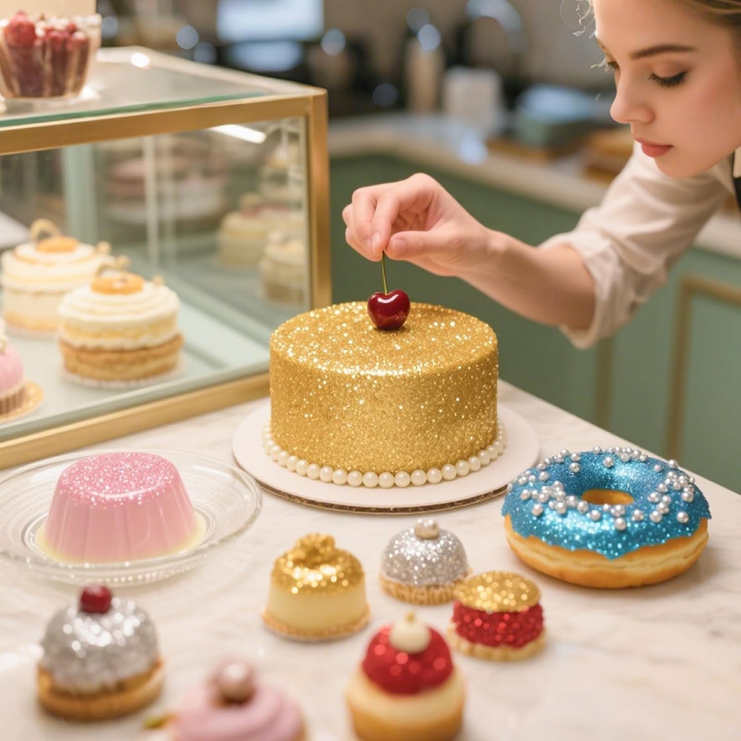 Edible Silver Glitter for Drinks, Food Grade 10g Silver Sprinkles Cake Decorating Supplies, Edible Luster Dust for Cocktail Beverages,Halloween Food Coloring Shimmer Powder for Baking,Cake Cupcakes Cookies Drinks Eggs Candy Strawberries Decorations