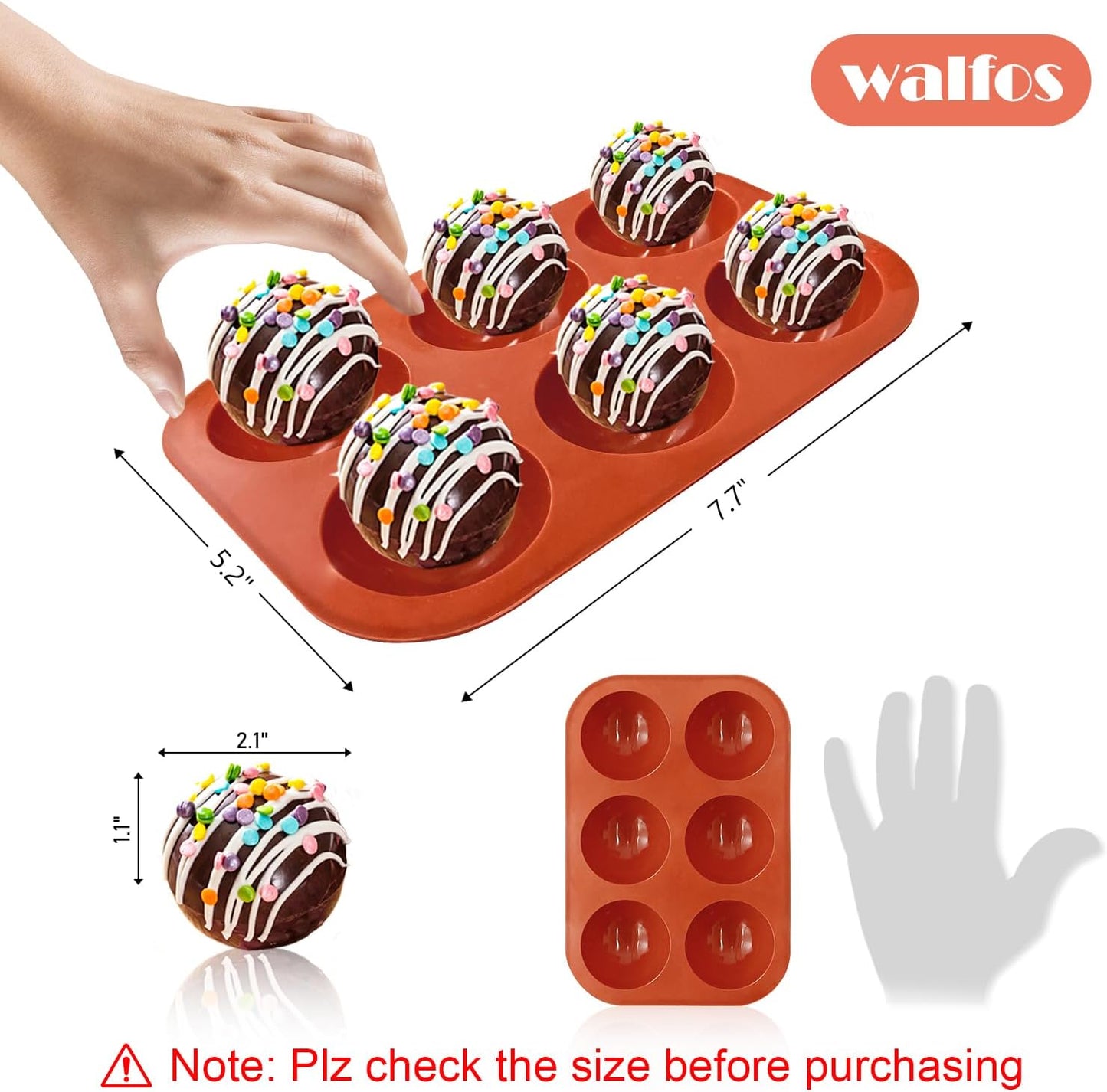 Silicone Hot Chocolate Bomb Mold Medium Semi Sphere Silicone Mold, 2 Packs Half Sphere Silicone Baking Molds for Making Chocolate, Cake, Jelly, Dome Mousse