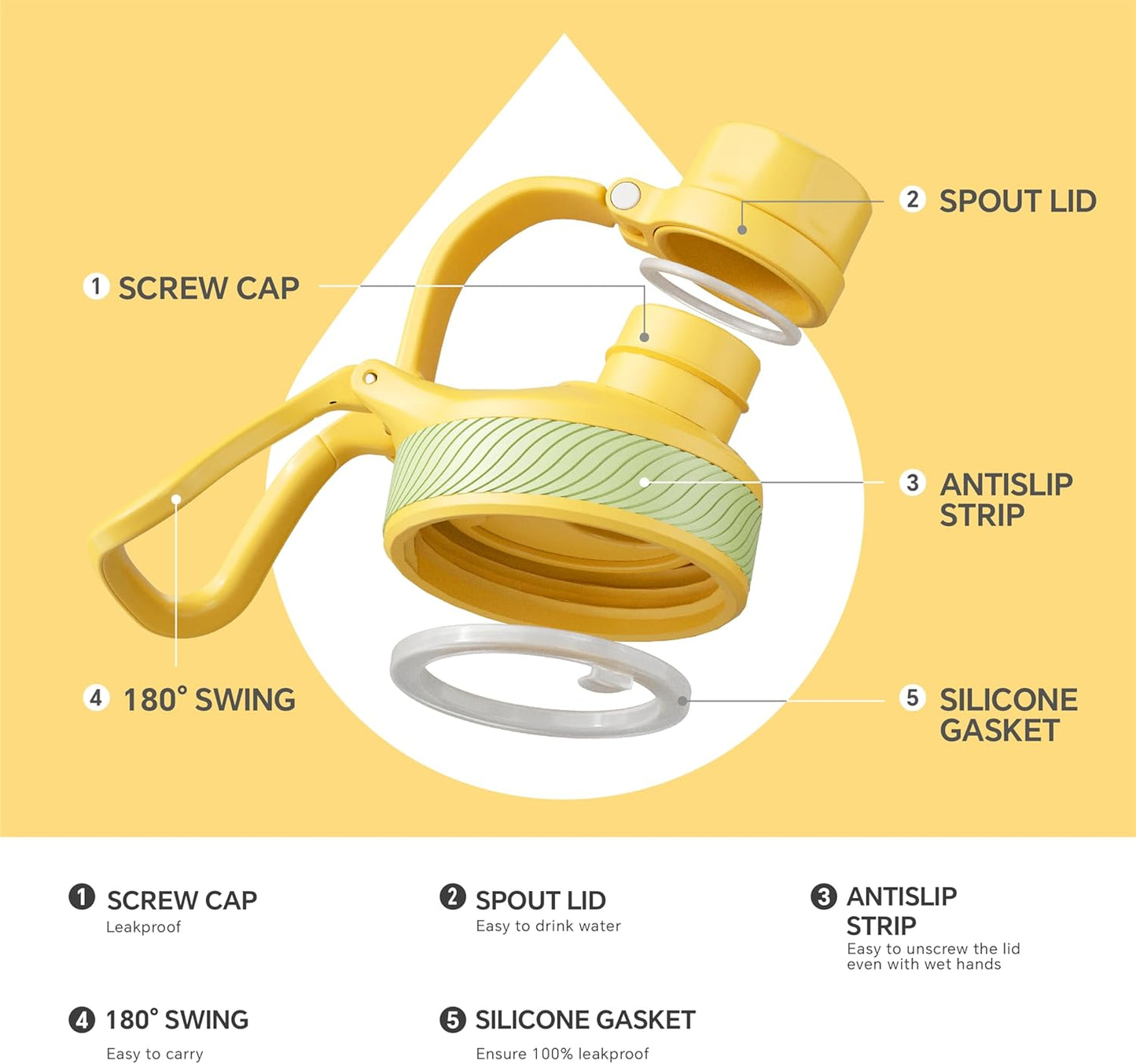 IDEUS Insulated Water Bottle 12oz, Stainless Steel Insulated Water Bottle For School, Insulated Bottles With Straws Leakproof, Vacuum Double Wall Water Bottles For Boys And Girls With 2 Lids, BPA Free