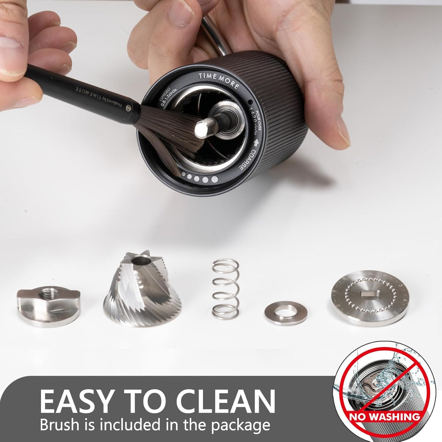 TIMEMORE Chestnut C3 ESP Manual Coffee Grinder, Stainless Steel S2C Portable Conical Burr Hand Coffee Grinder, Adjustable Grind Setting for Espresso to French Press - Black