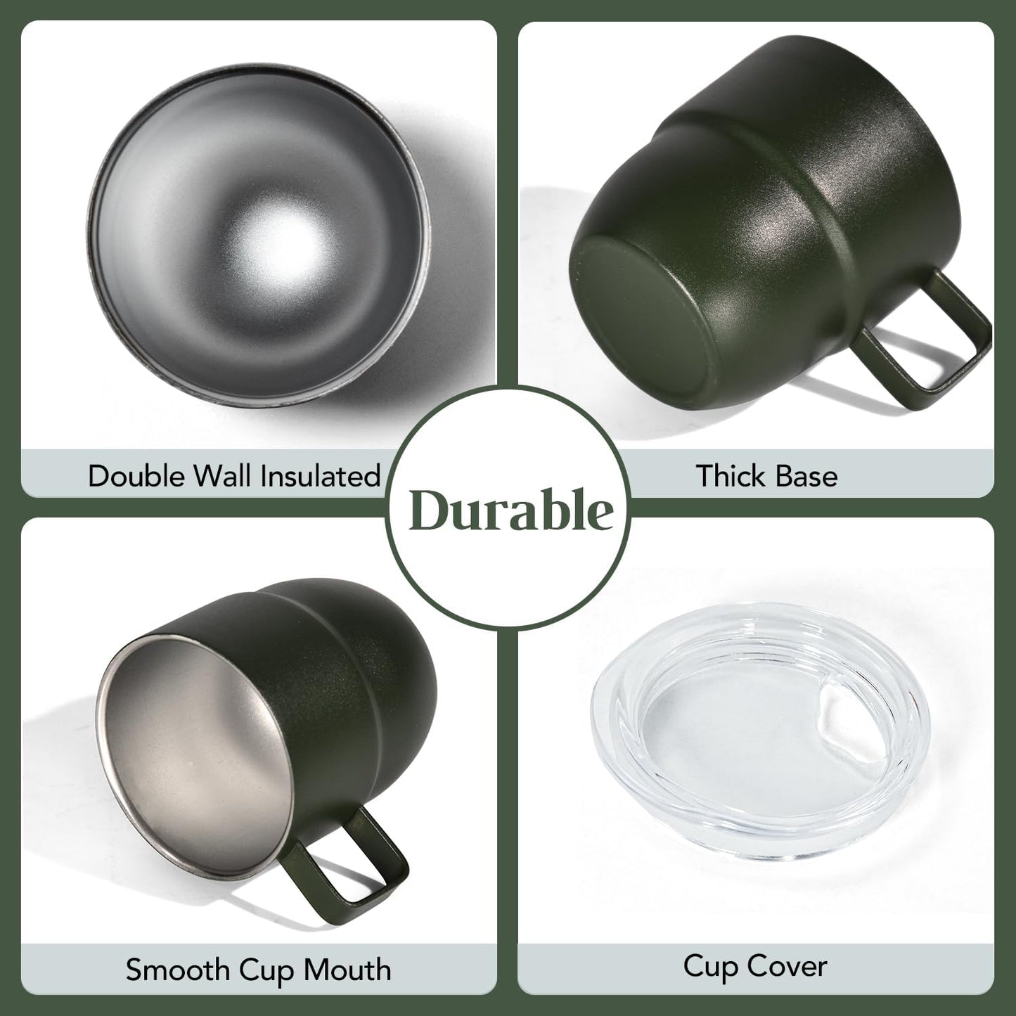 4oz Stackable Cup, Vacuum Insulated Espresso Cup Set of 2, Espresso Shot Mug for Coffee, Double Wall Stainless Steel Mini Tumbler Shot Glasses with Straw and Lid